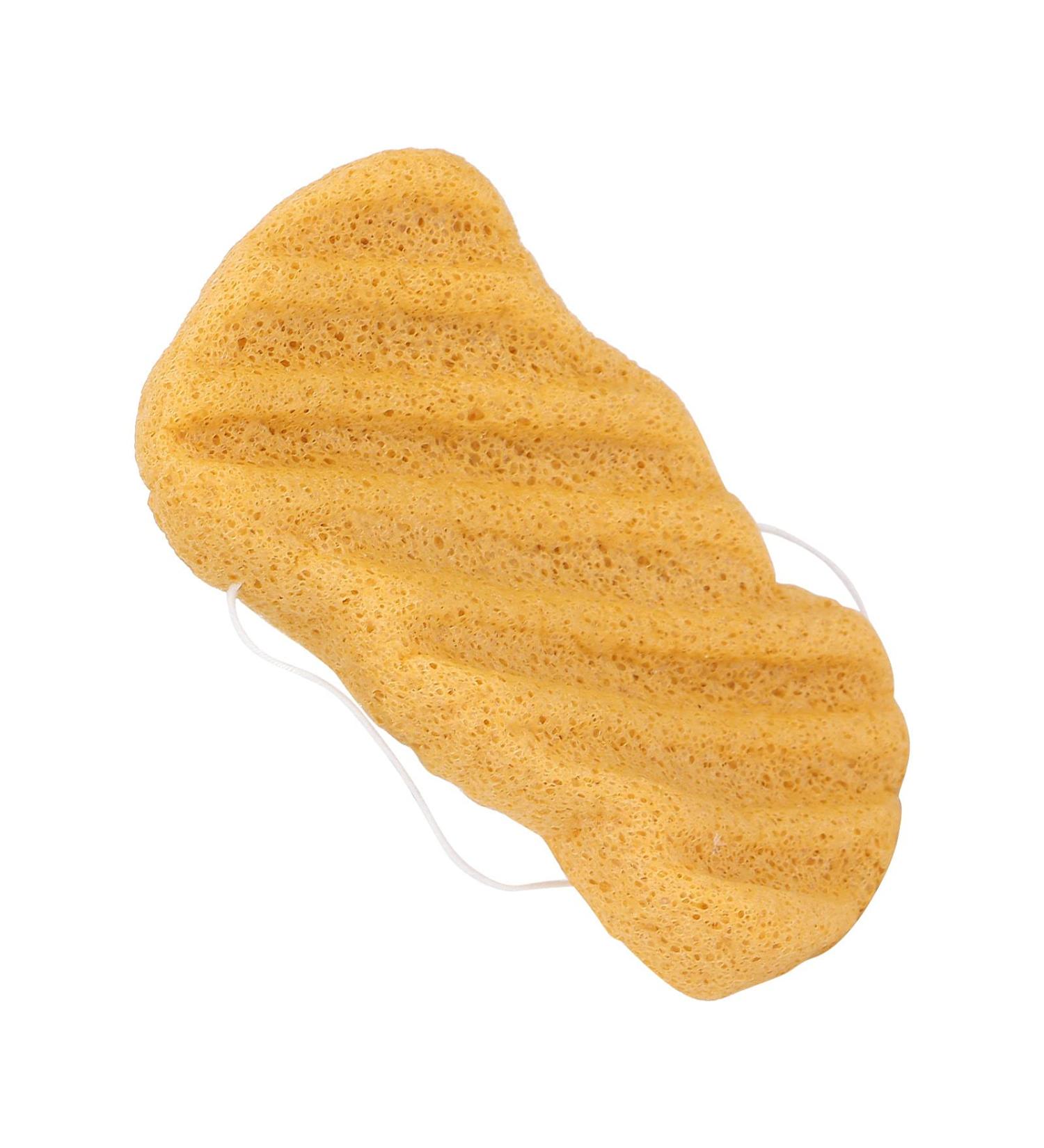 Eco-Friendly Facial Sponge | Plant Fiber Cleansing Puff for Beauty & Bath | Long Waves Ginger Pattern - Buy Online on GoSupps.com