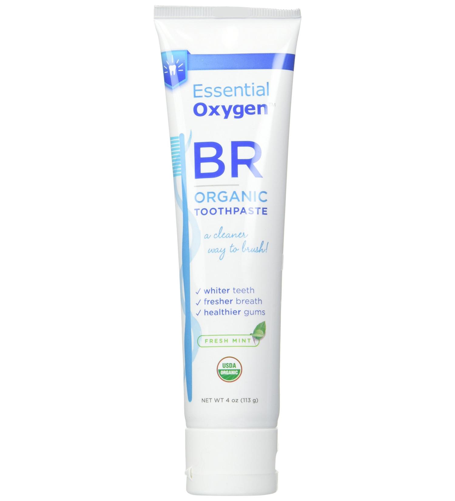 Essential Oxygen BR Organic Toothpaste Peppermint 4 oz