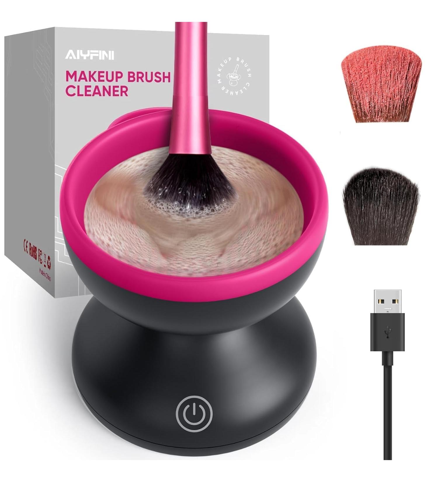 Buy Alyfini Portable USB Cosmetic Brush Cleaner & Brush Set - Perfect for All Makeup Brushes | BlackPink - Buy Online on GoSupps.com