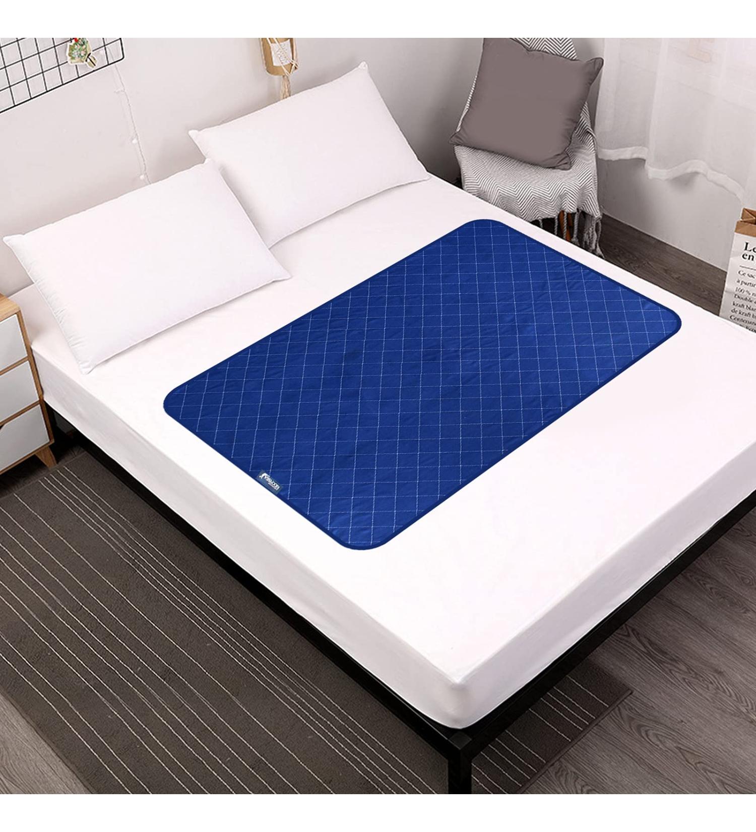Waterproof Mattress Pad 52 x 34 Navy - Slip Resistant Bed Pee Pads for Children, Pets, Seniors - Buy Online on GoSupps.com