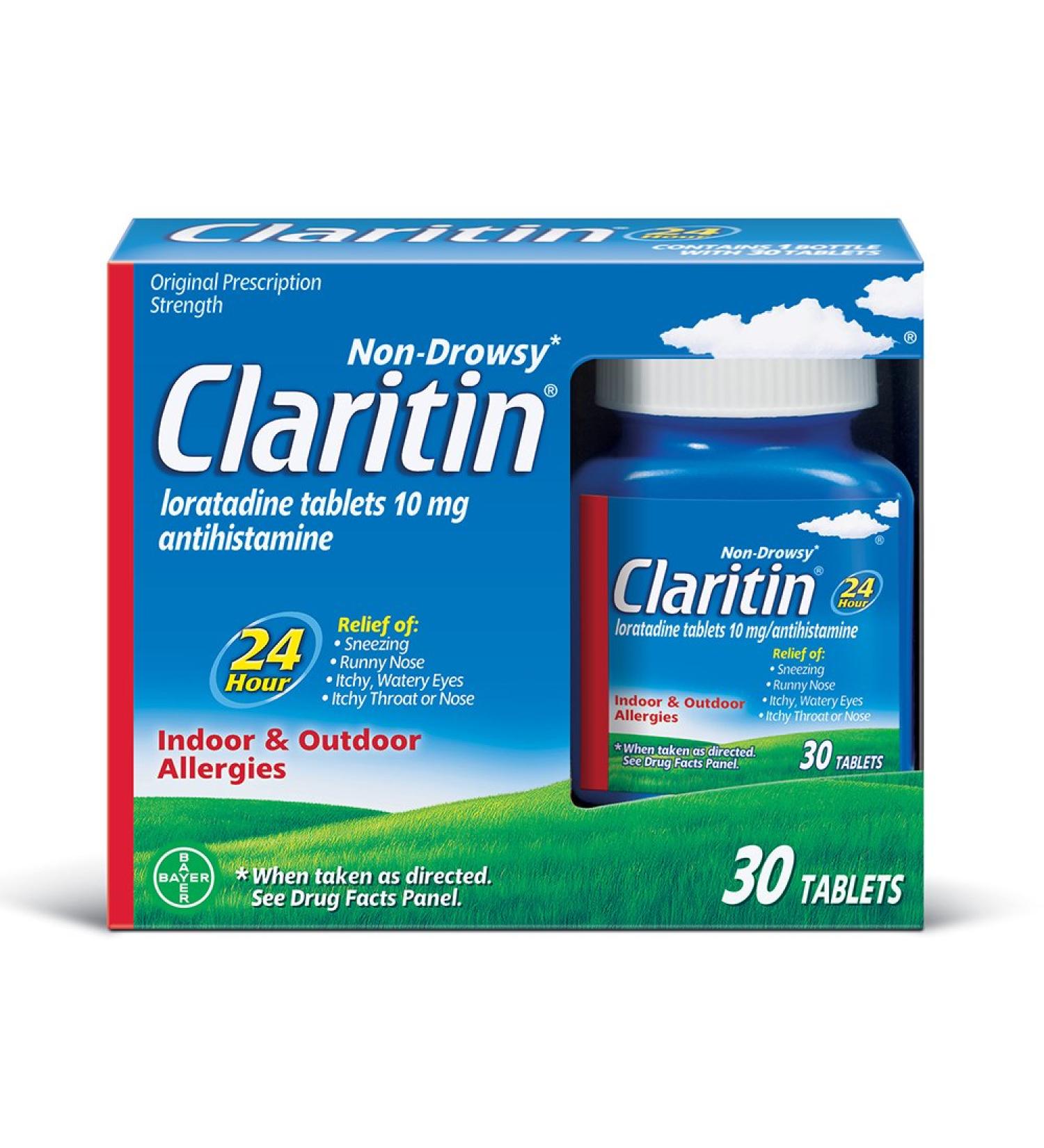 Claritin 24 Hour Non-Drowsy Allergy Tablets 10mg - 30 Count Pack - Buy Online on GoSupps.com