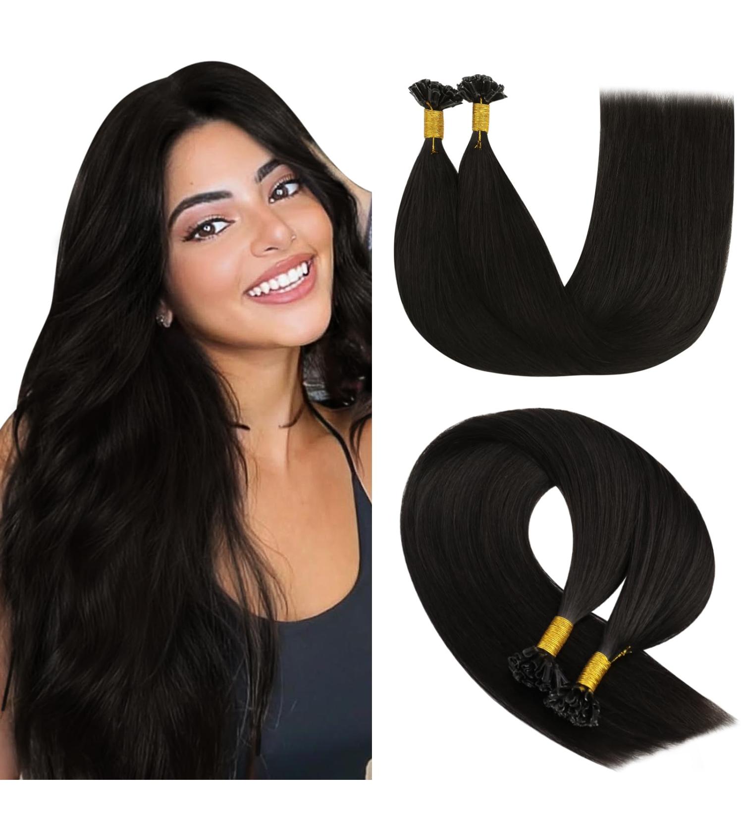 Youngsee Dark Brown 45cm Real Hair U Tip Bonding Extensions - 50g 100% Remy Keratin Hair Extensions - Buy Online on GoSupps.com