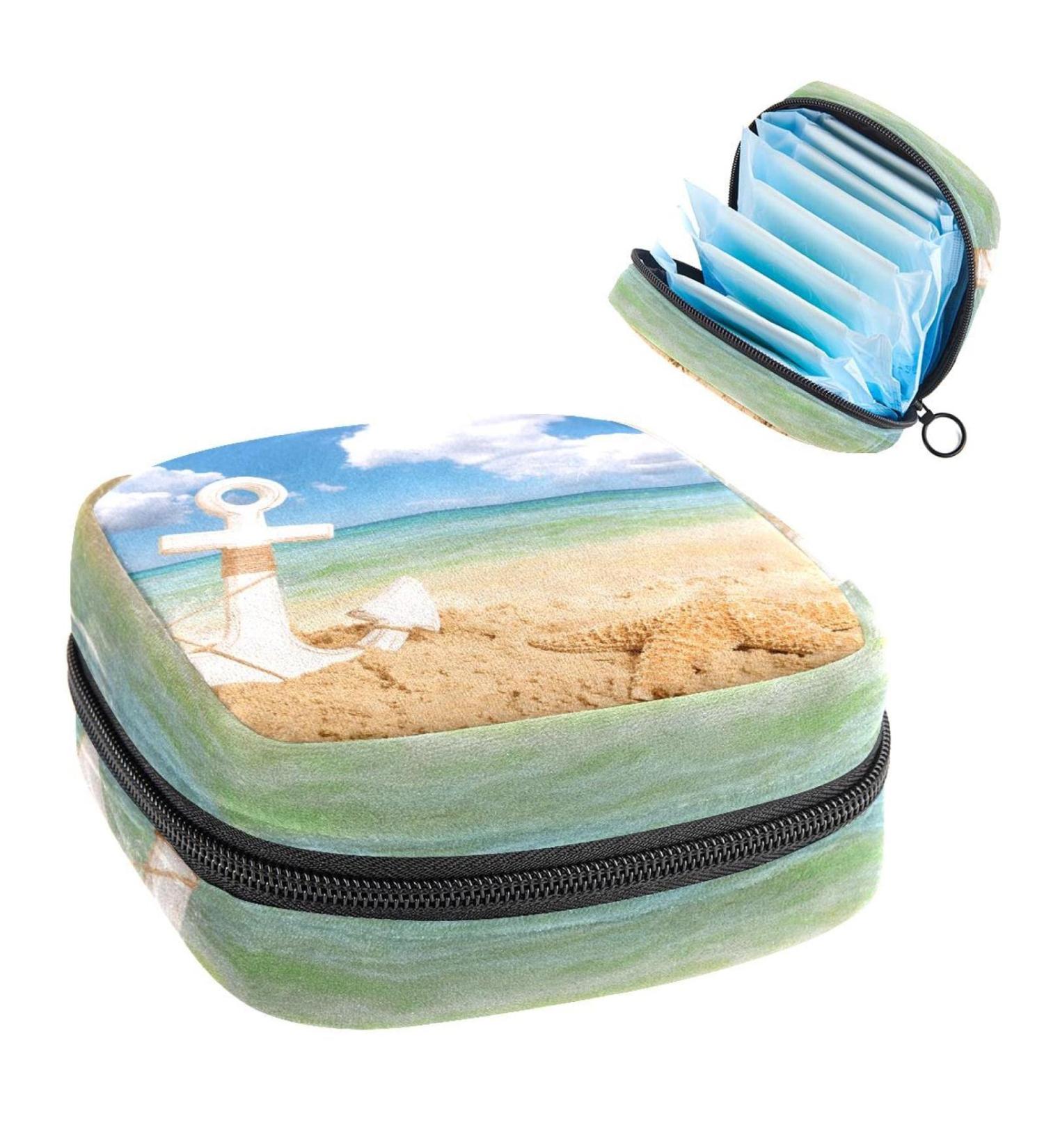 Buy Women's Bonds Storage Pockets - Portable Period Kit & Feminine Product Bag - Anchor & Sea Design - Perfect for Girls - Buy Online on GoSupps.com