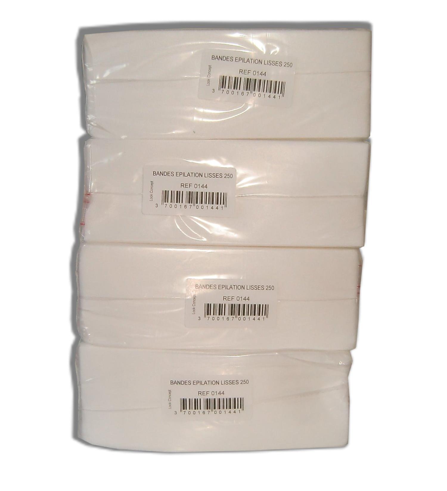 storepil - Bandes lisses non-tiss es - 4 paquets de 250 bandes pour pilation