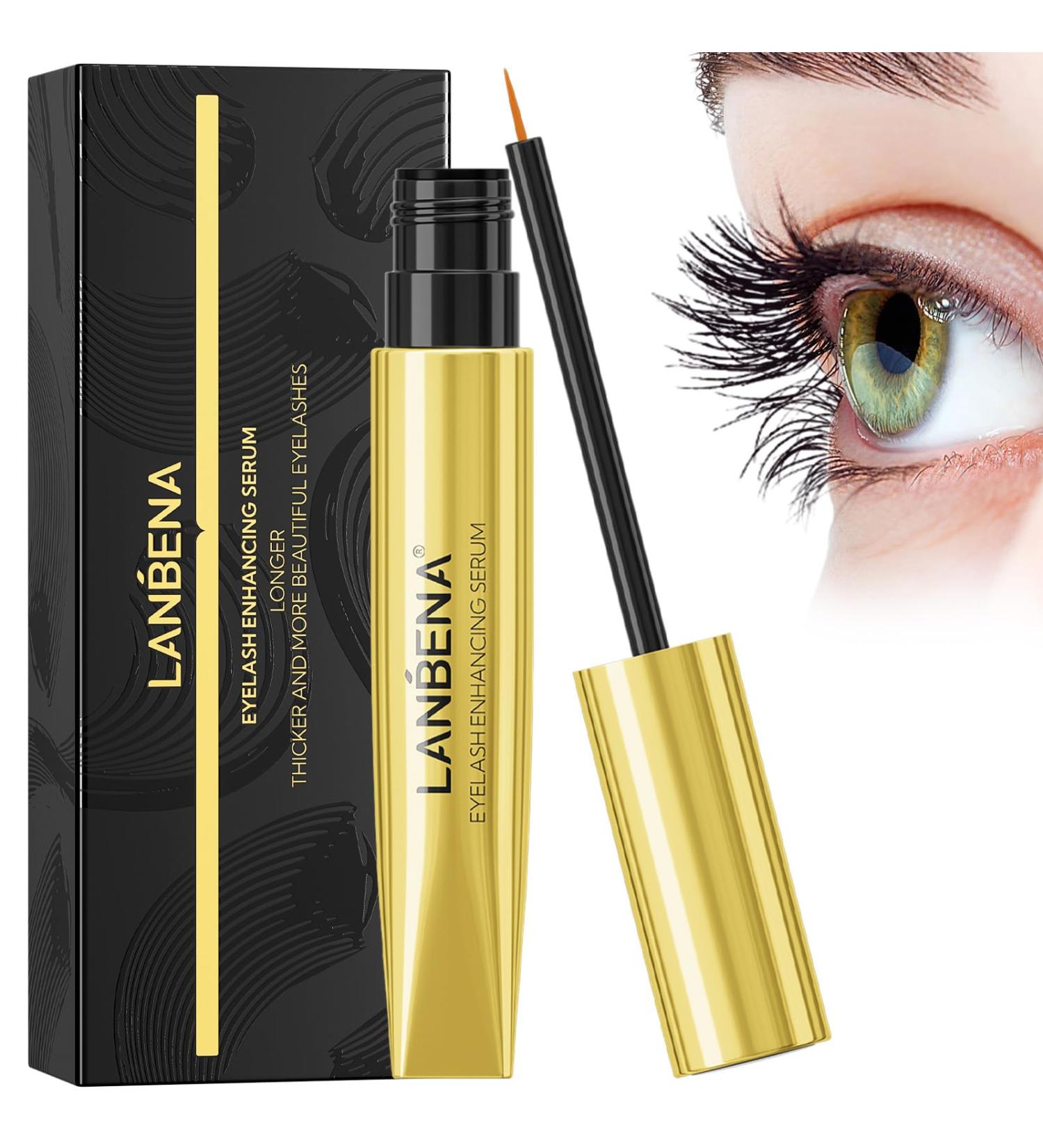 LANBENA EYELASH ENHANCING SERUM - Natural Nourishment for Fuller Longer Lashes & Defined Brows | 3mL/0.10 fl oz - Cold-Pressed Formula Vegan & Cruelty-Free  - Buy Online on GoSupps.com