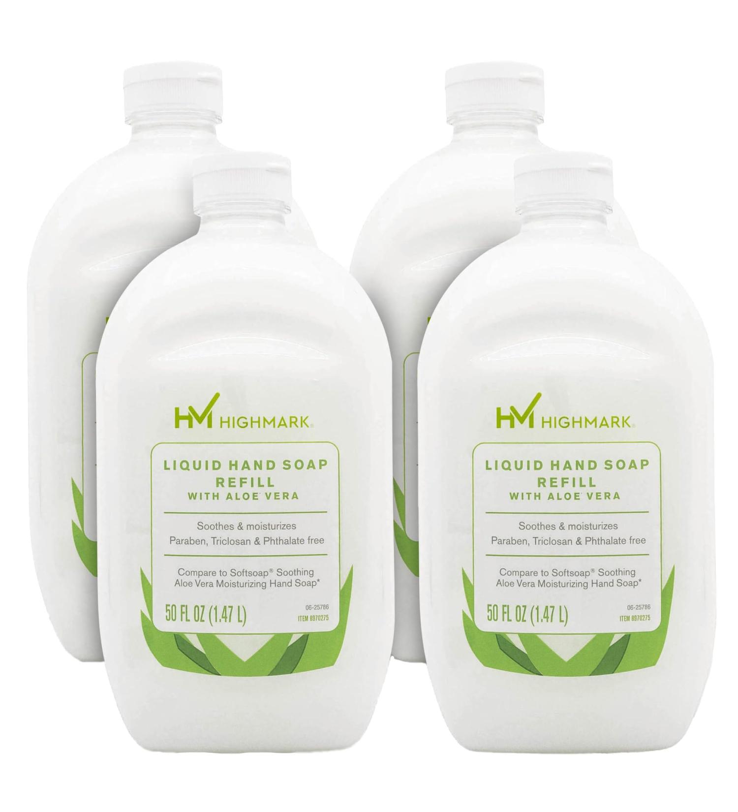 Highmark Aloe Liquid Hand Soap Floral Scent 50 Oz Refill Bottle White Case Of 4 Bottles - Buy Online on GoSupps.com