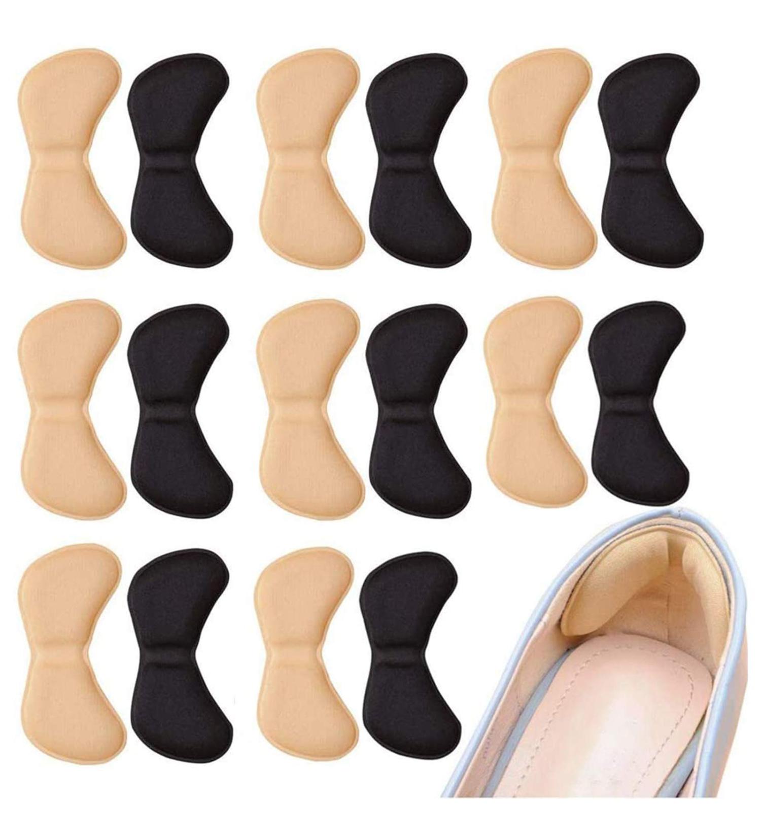 8 Pairs Heel Cushions Pads - Non-Slip Self-Adhesive Insoles for Comfort - Black & Meat-Colored Foot Care - Buy Online on GoSupps.com