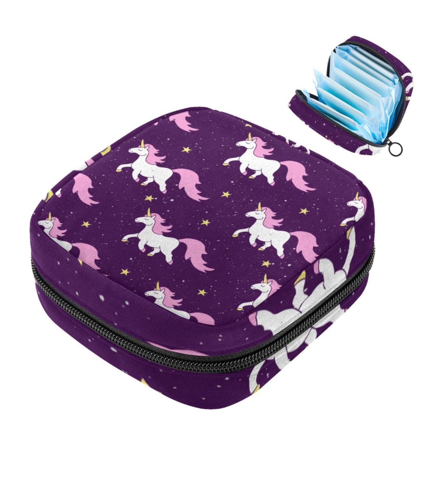 Sweet Unicorn Yellow Stars Large Menstrual Cup Bag | Lila Women's Storage Pockets for Period Inserts & Tampons - Ideal for Girls & Women - Buy Online on GoSupps.com