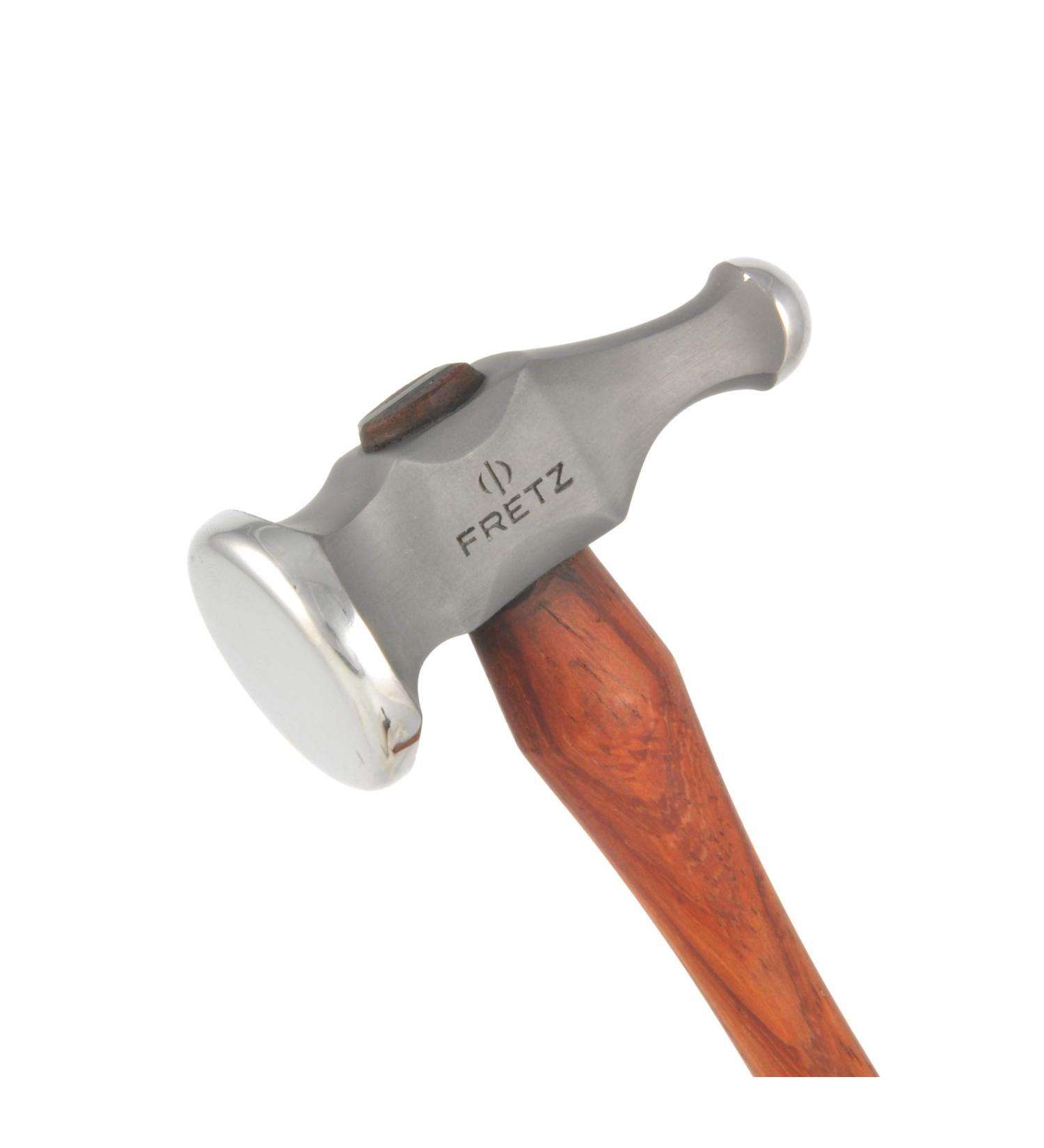 Fretz HMR-20M Classic Chasing Hammer-Medium - for Metalsmiths, Jewelers and Jewelry Making - Rose Wood Handle, 420 Stainless Steel