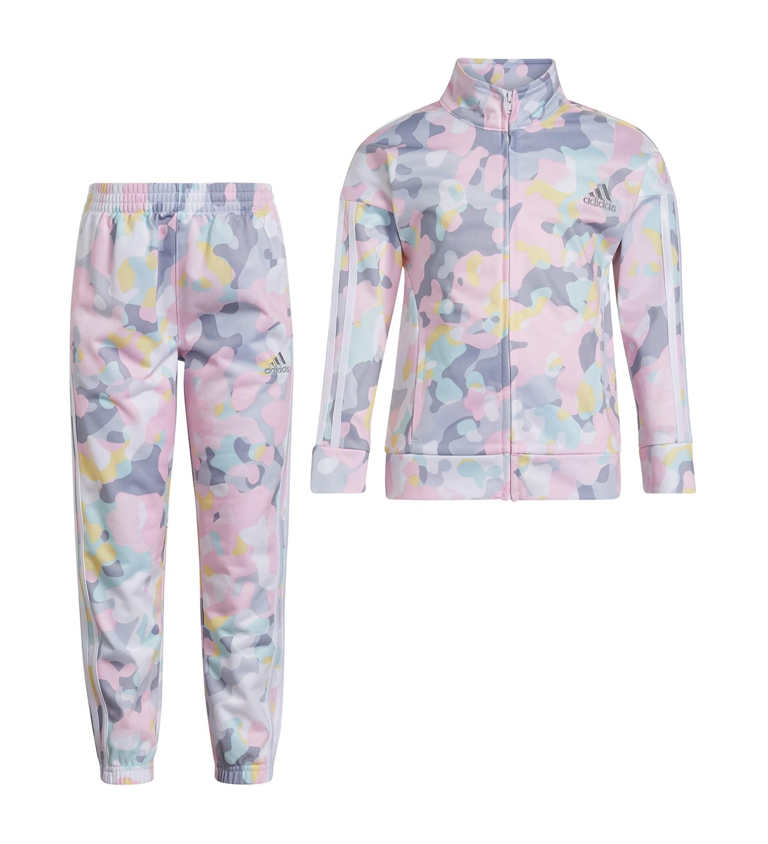 adidas Girls Zip Front Tricot Jacket and Joggers Set - Size 6, Black/Silver - Buy Online on GoSupps.com