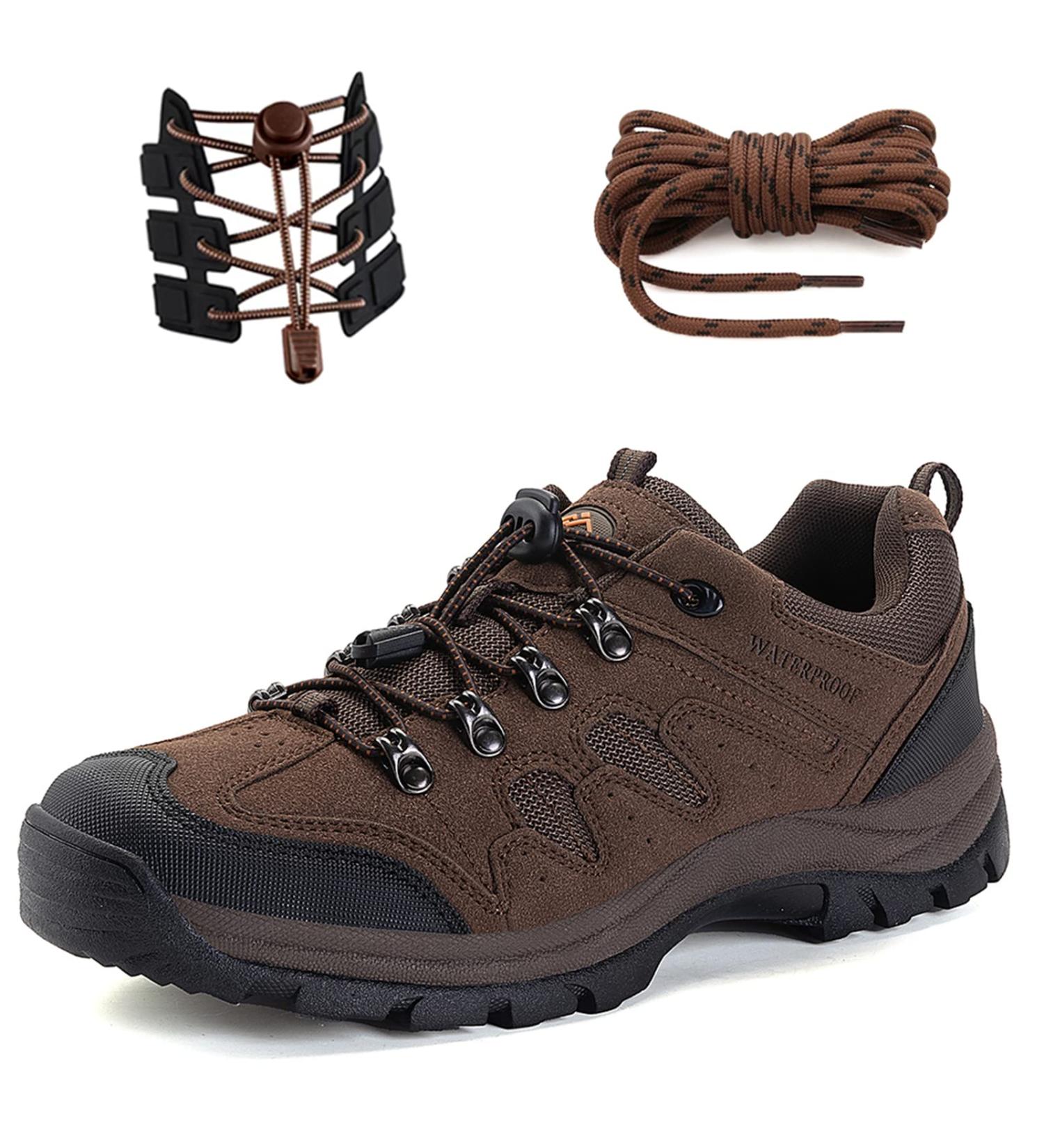 CC-Los Men's Waterproof Hiking Shoes 10.5 Brown | Lace-Free & Lightweight | Size 8-13 | All Day Comfort | 2-Way Closure - Buy Online on GoSupps.com