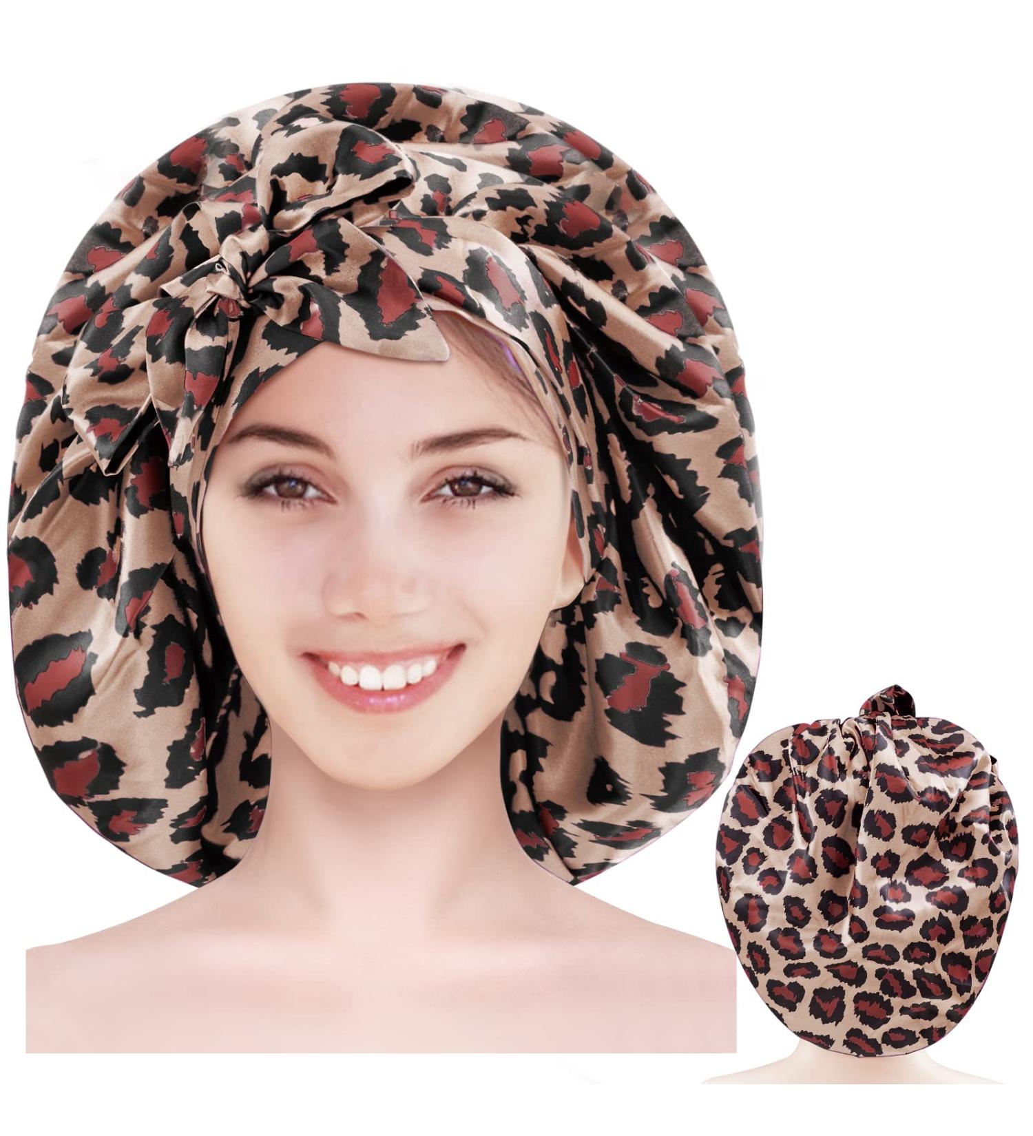 Satin Hair Bonnet for Curly Hair - Brown Large | Sleep Cap for Curly Hair - Buy Online on GoSupps.com