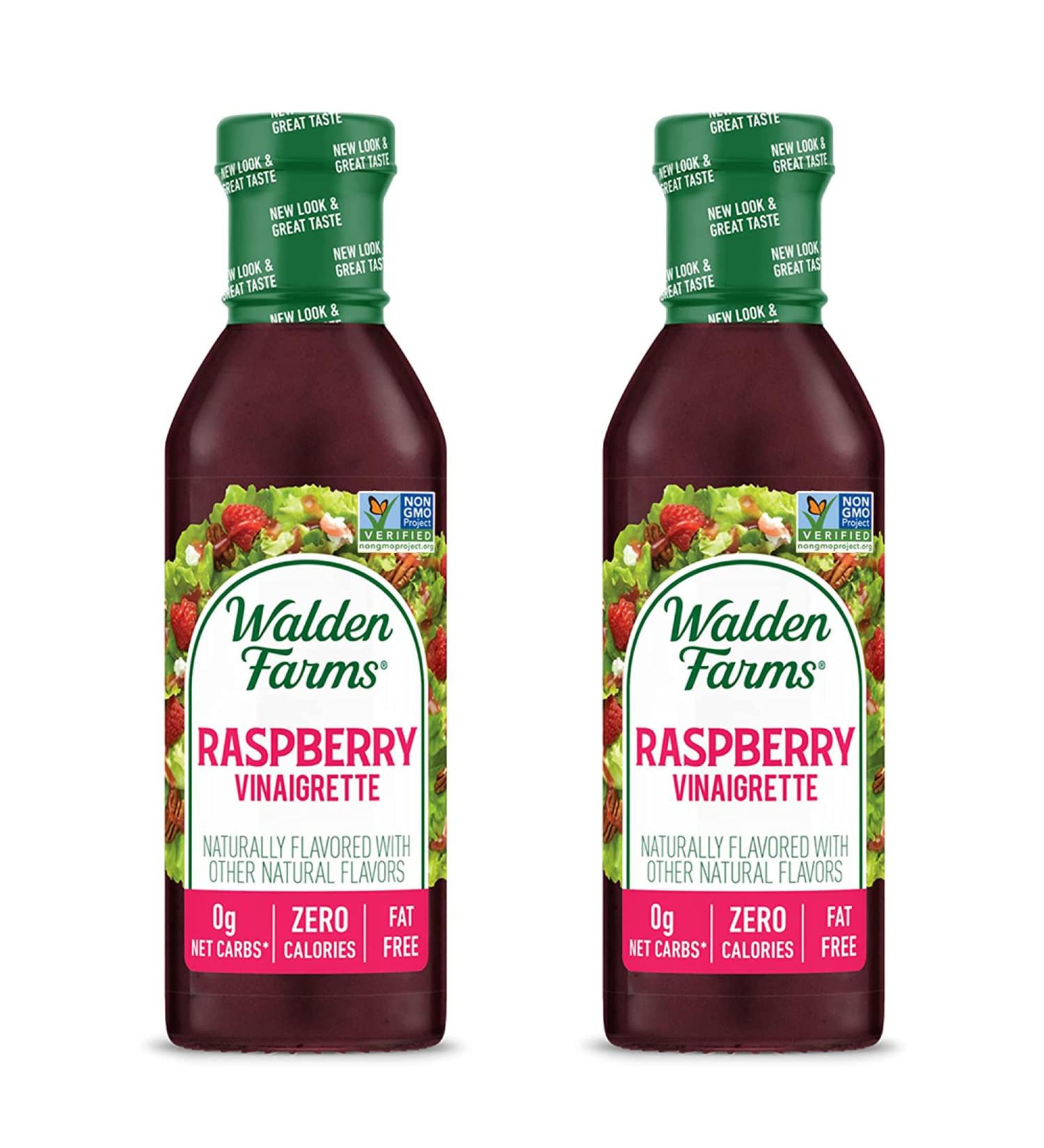 Walden Farms Raspberry Vinaigrette Dressing 12 oz. Bottle - Non-GMO, Sugar-Free, Keto & Kosher - Natural Sweet Tangy Flavor - 2 Pack - Buy Online on GoSupps.com