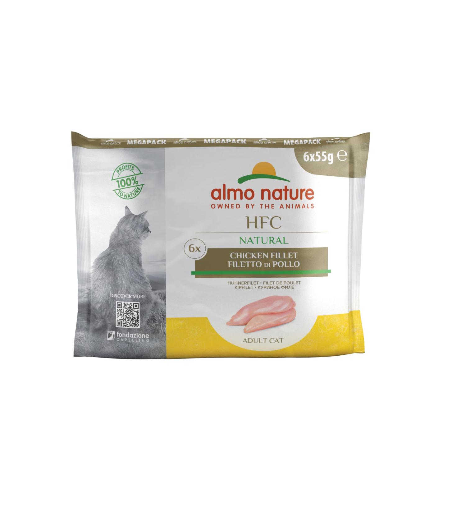 Almo Nature - HFC Natural - Chicken Fillet - Wet Food for Adult Cats: 6 freshness sachets of 55g - Buy Online on GoSupps.com