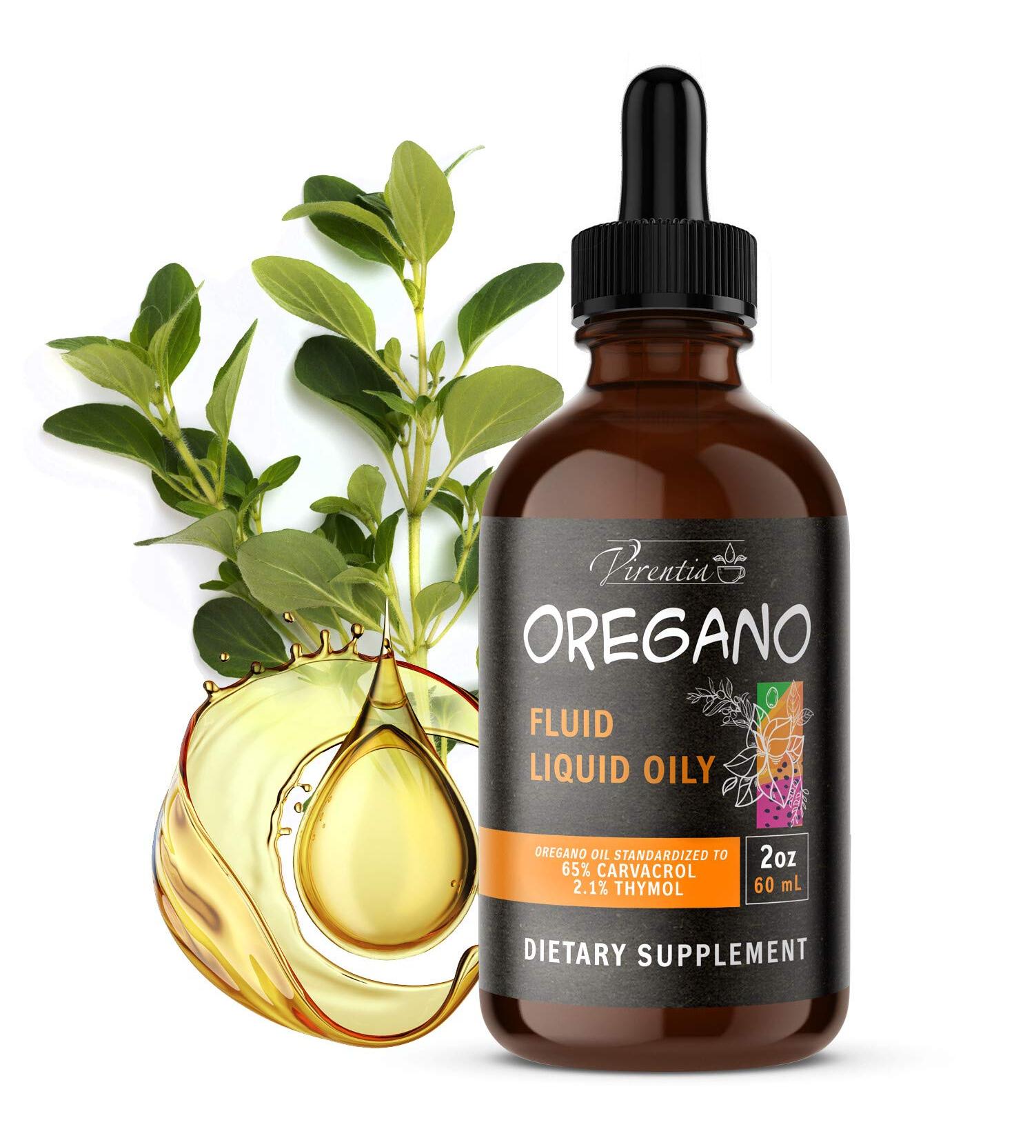 Organic Oregano Oil Drops - High Carvacrol (66%) Liquid Supplement with Thyme & Green Tea - 2 Oz Bottle for Max Absorption - Buy Online on GoSupps.com