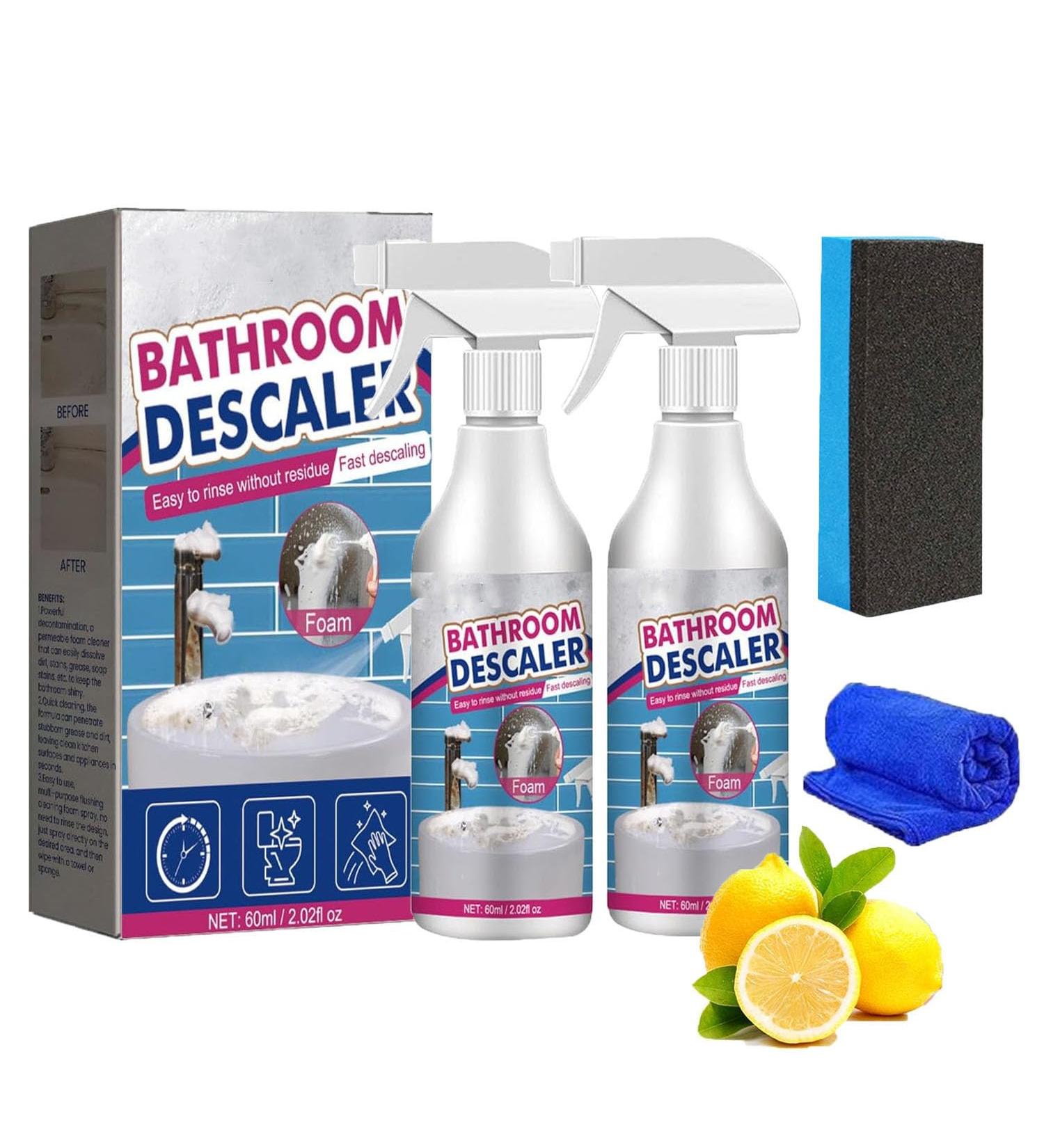 Stubborn Stains Cleaner Bathroom Descaler Cleaner Limescale Cleaner All-Purpose Bathroom Descaler Foam Spray for Bathroom Toilet Kitchen Floor Glass (2PCS) - Buy Online on GoSupps.com