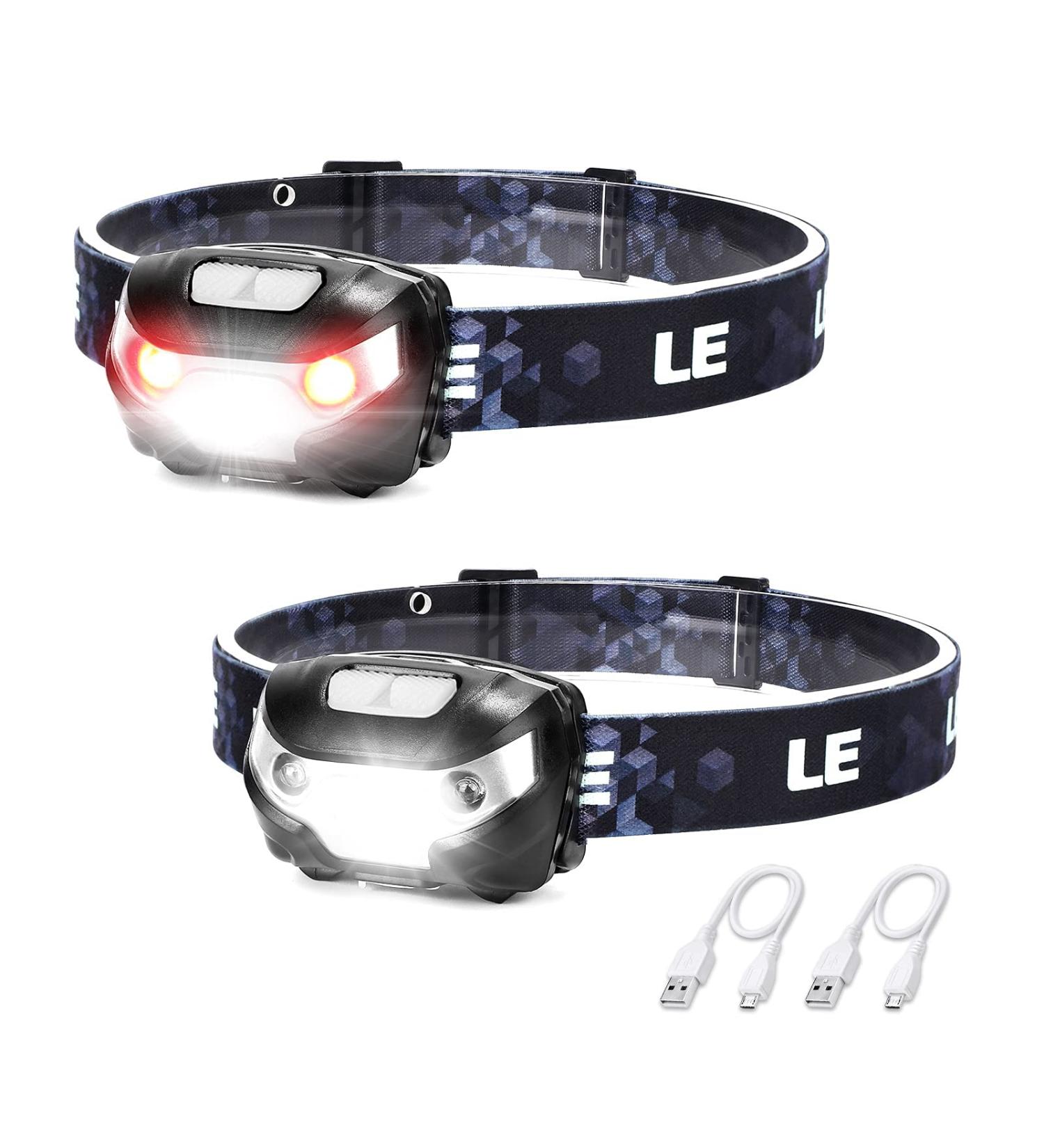 Rechargeable High Lumen Headlamp with 5 Modes - Waterproof LED Headlight for Camping, Hiking, Hunting, Running - White/Red Light - Buy Online on GoSupps.com