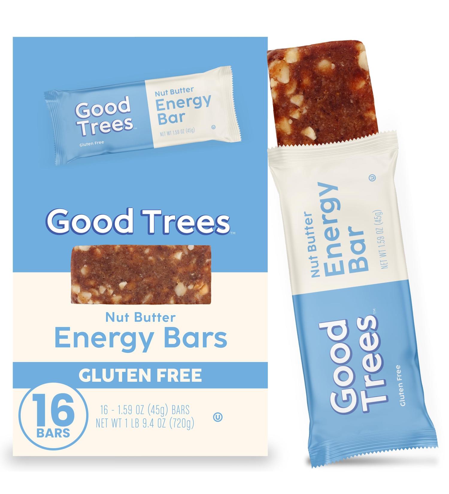 Good Trees Nut Butter Energy Bars Gluten-Free Snacks 16 Count Nut Butter 16 Count (Pack of 1) - Buy Online on GoSupps.com
