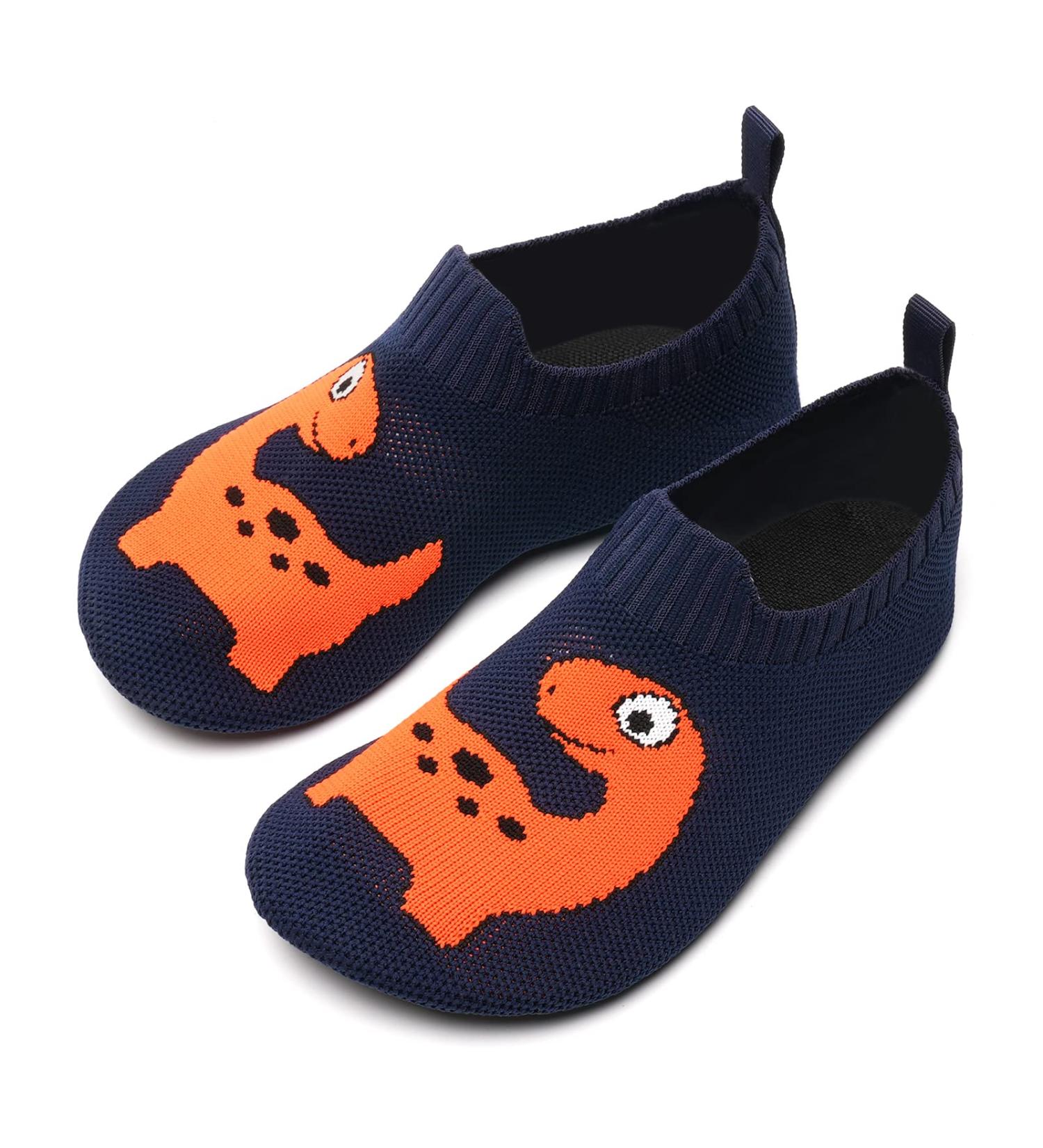 Kids Non-Slip Barefoot Aqua Socks - Orange - 10.5/11 UK - Quick Dry Water Shoes for Beach, Pool, Surfing, Yoga - Boys, Girls, Baby - Buy Online on GoSupps.com