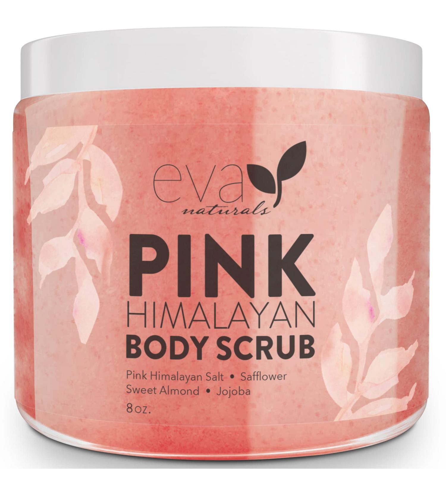 Pink Himalayan Body Scrub by Eva Naturals - Exfoliating Body and Foot Scrub for Women and Men - Deep Moisturizing and Nourishing Skin Treatment - Buy Online on GoSupps.com