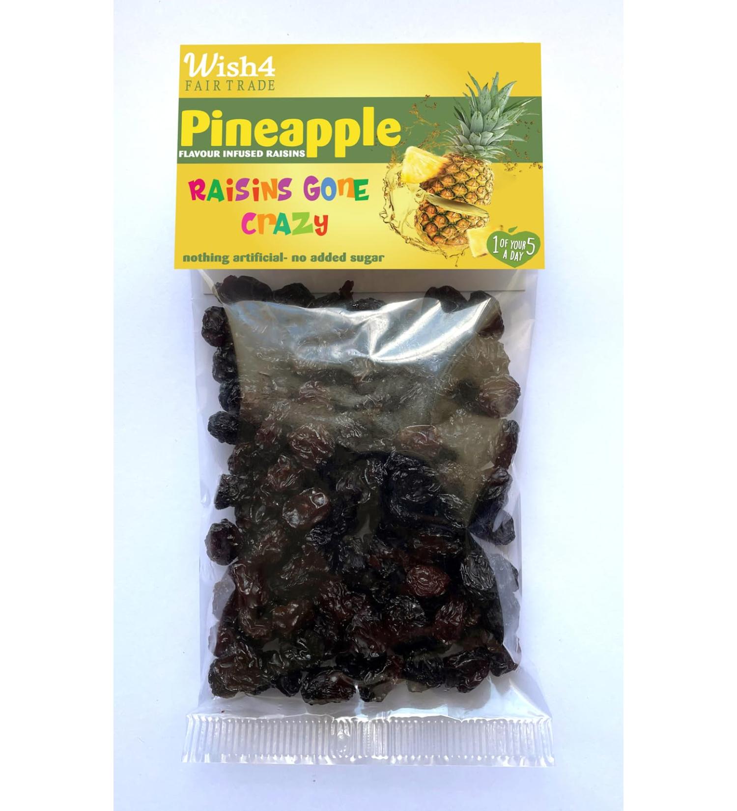 Wish4 Fairtrade Infused Raisins 70g x6 (Pineapple Infused Raisins)