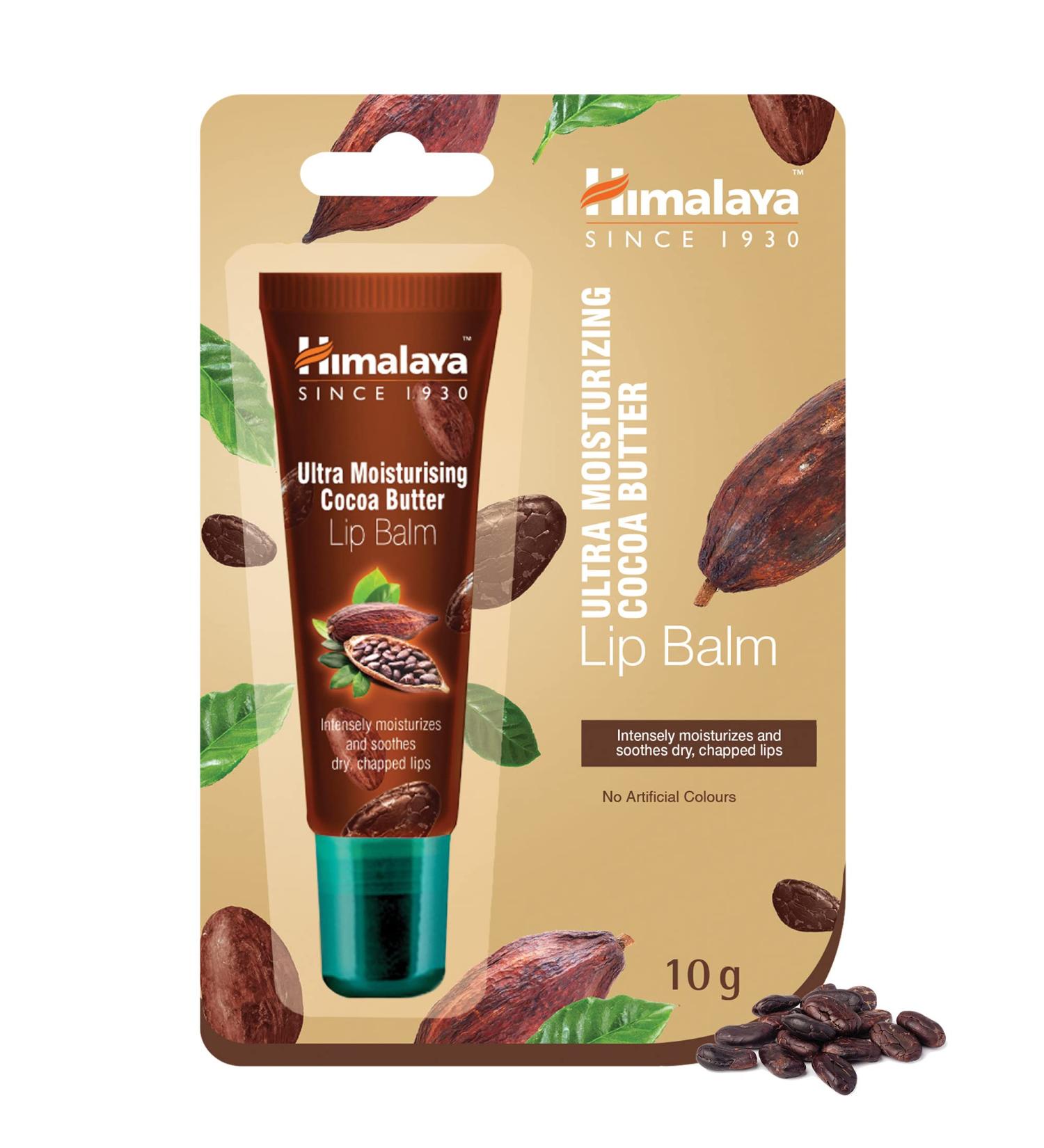 Himalaya Lip Balm Cocoa Tube | Moisturising Rich Butter Care 10g | International Shipping - Buy Online on GoSupps.com