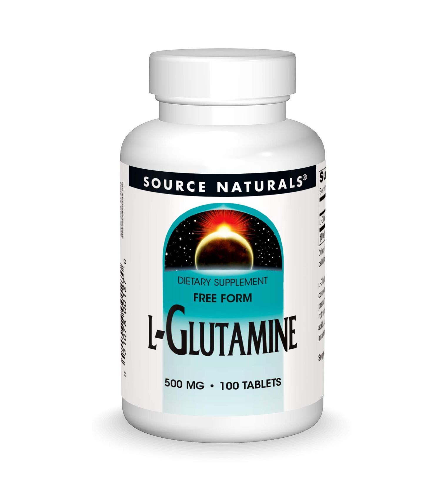 Source Naturals L-Glutamine 500 mg - 100 Tablets | Supports Muscle Recovery & Immune Health - Buy Online on GoSupps.com