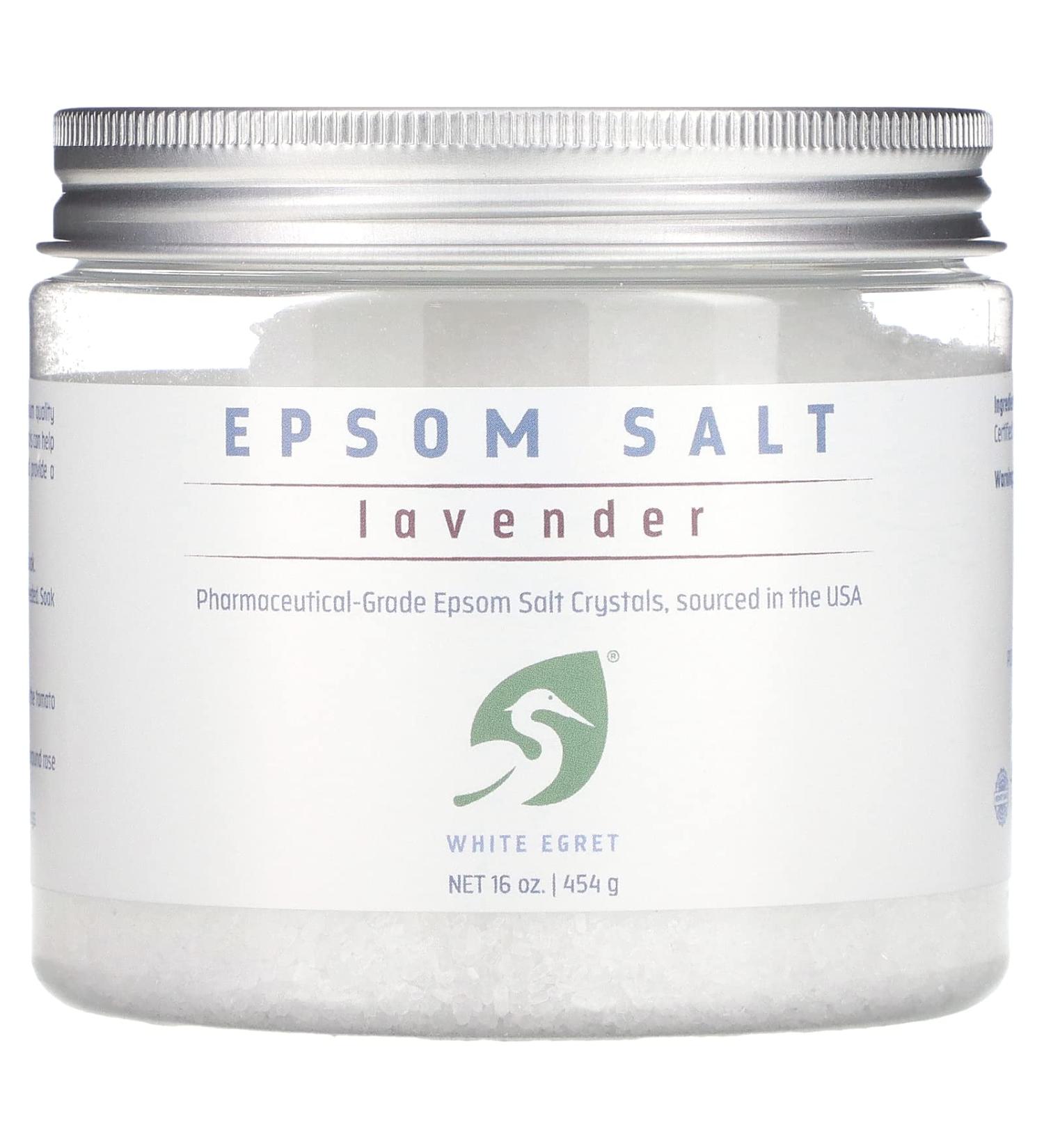 White Egret Personal Care Epsom Salt Lavender 16 oz (454 g)