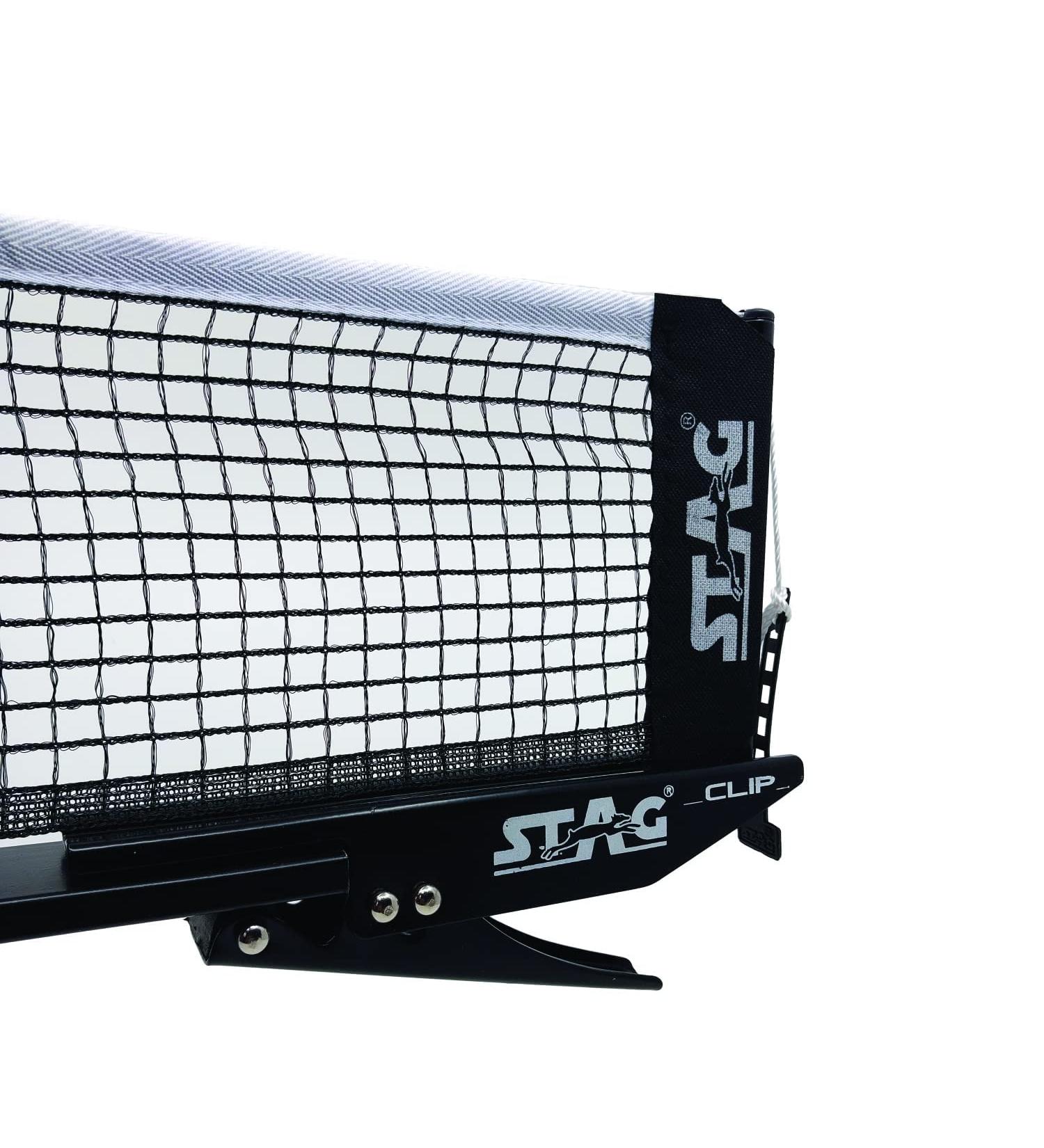 Stag Clipper On Professional Grade Table Tennis Net & Post Set - Easy Setup, Spring Clamp, Indoor/Outdoor Snap-On Ping Pong Net Post (Alloy Steel) - Buy Online on GoSupps.com