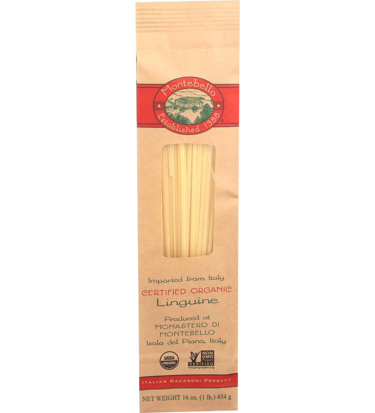 MONTEBELLO Organic Linguine 16 OZ - Premium Italian Pasta for Authentic Flavors - Buy Online on GoSupps.com