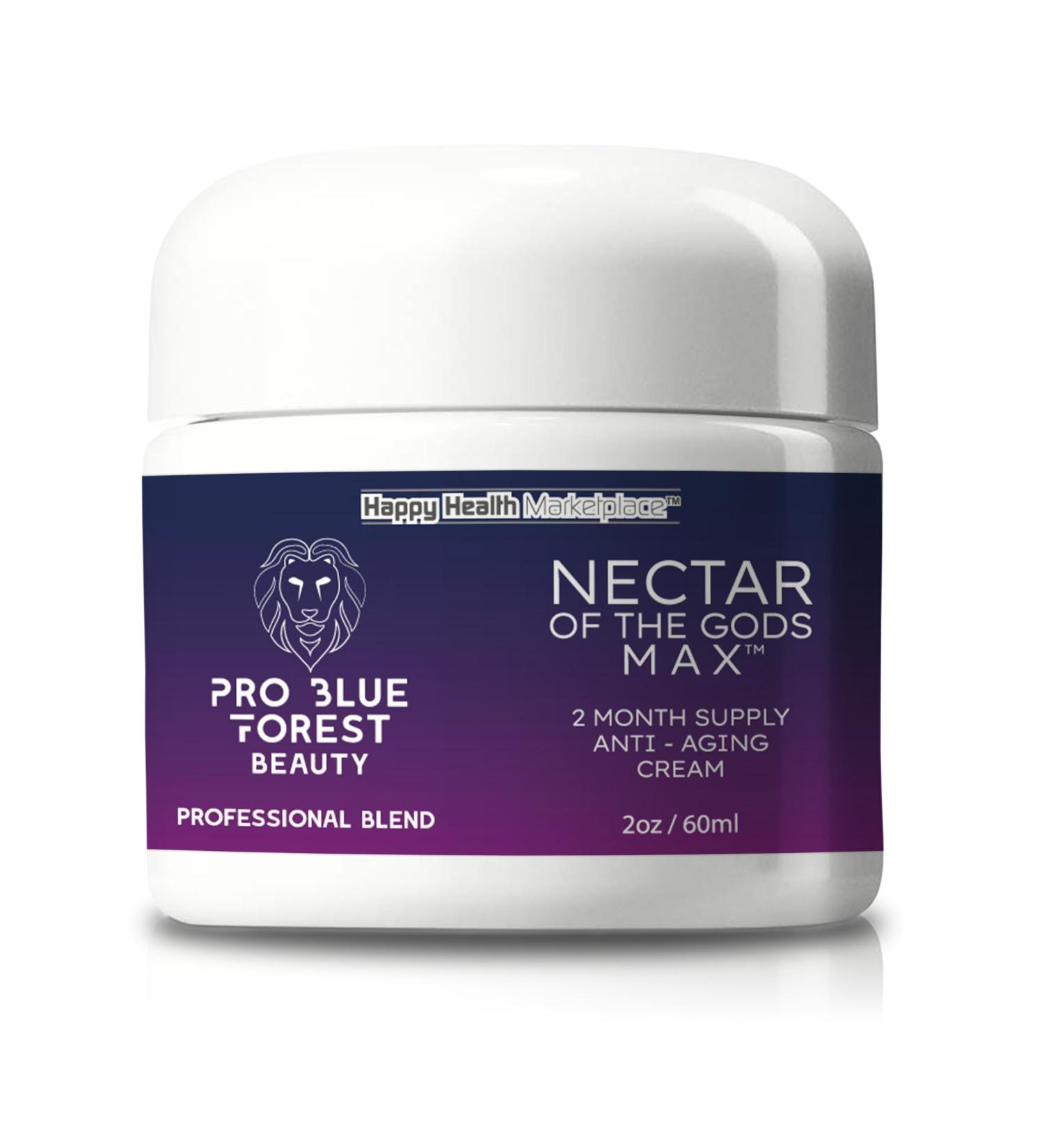 Nectar Of The Gods Max - 2 Month Supply Anti-Aging & Anti-Wrinkle Cream for Men & Women - Premium Blue Forest Beauty Cream - Buy Online on GoSupps.com