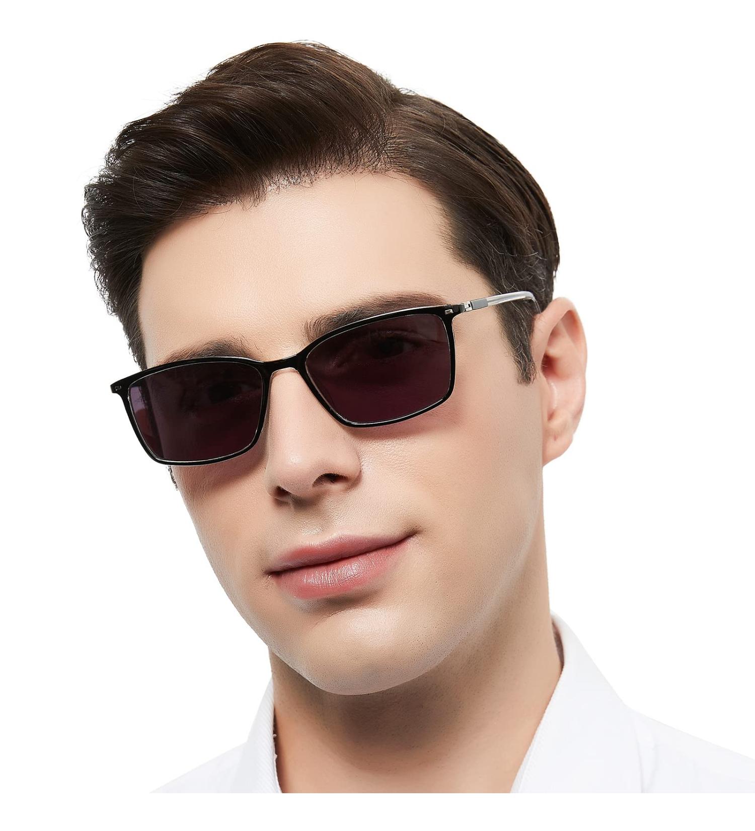 Shop OCCI CHIARI Retro Oversized Reading Sunglasses for Men - Stylish Full Lens Sun Readers from 1.0 to 3.5 - Black & Transparent - Buy Online on GoSupps.com