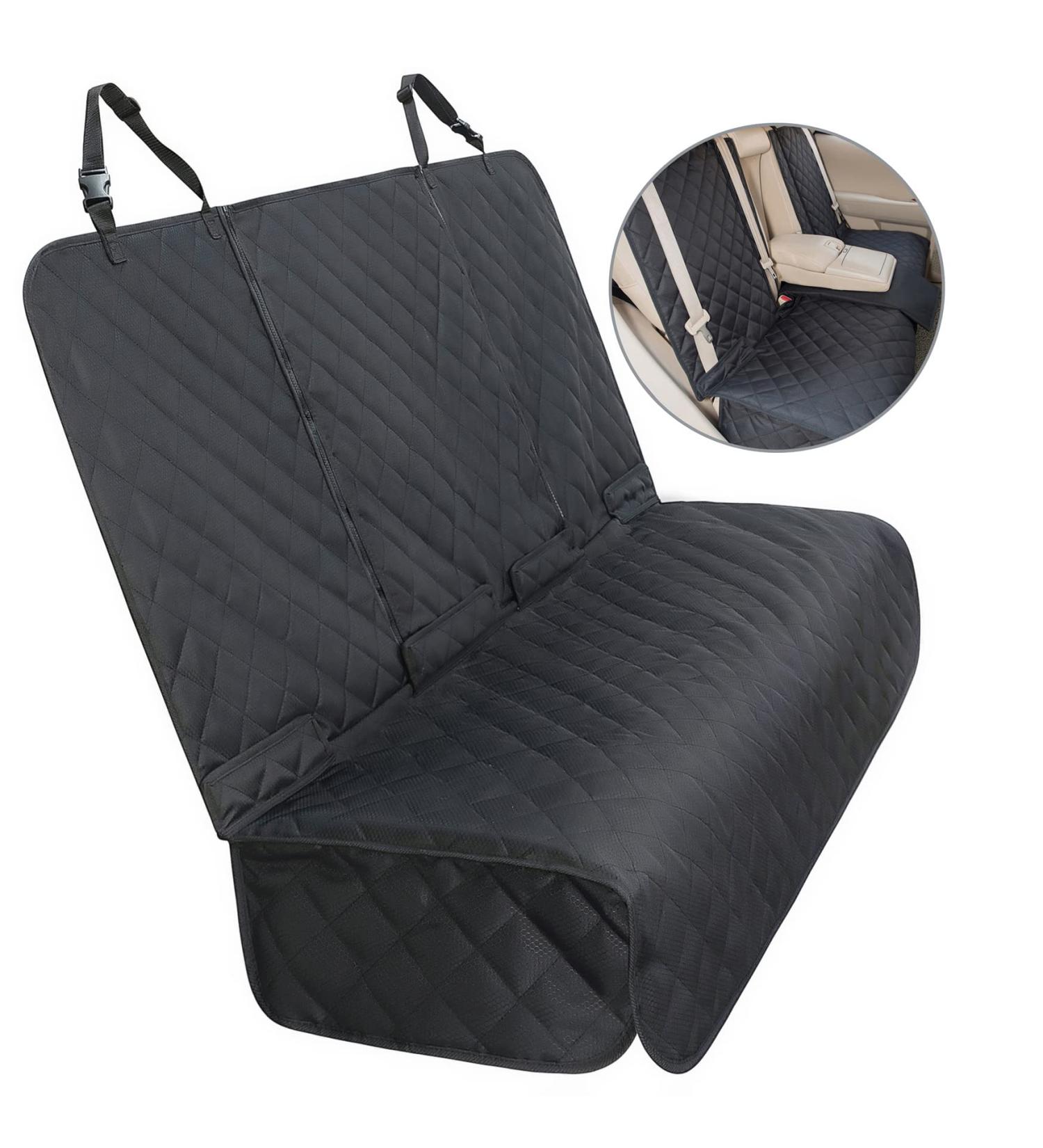 YesYees Waterproof Dog Car Seat Cover - Nonslip Bench Seat Cover for Pets - Compatible with Middle Seat Belt and Armrest - Fits Most Cars, Trucks, and SUVs - Black - Buy Online on GoSupps.com