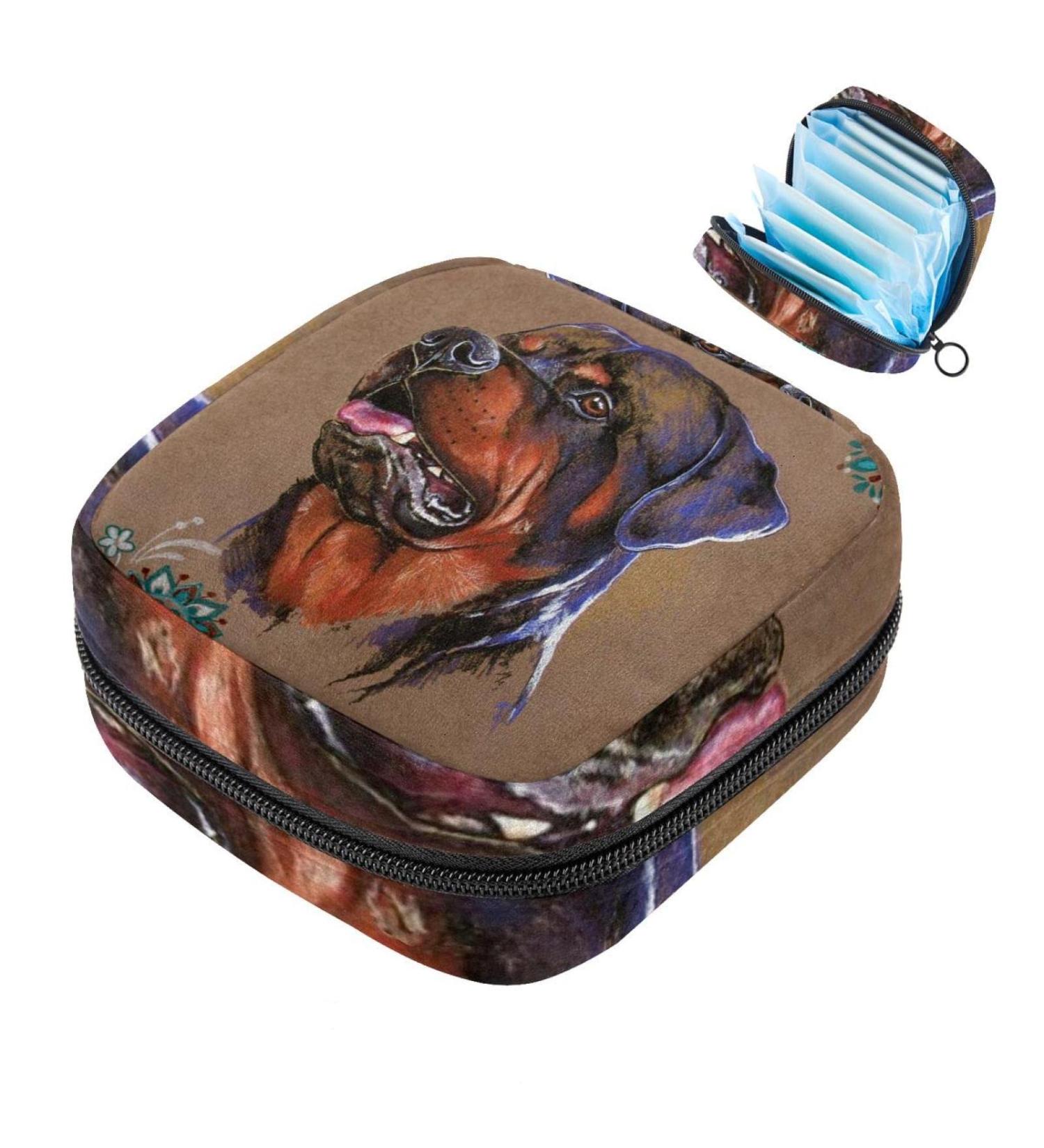 Rottweiler Napkieten Storage Bag for Dogs & Flowers | Portable Menstrual Cup & Women's Bandages | Ultimate Storage Solutions for First Period & Female Menstruation - Buy Online on GoSupps.com