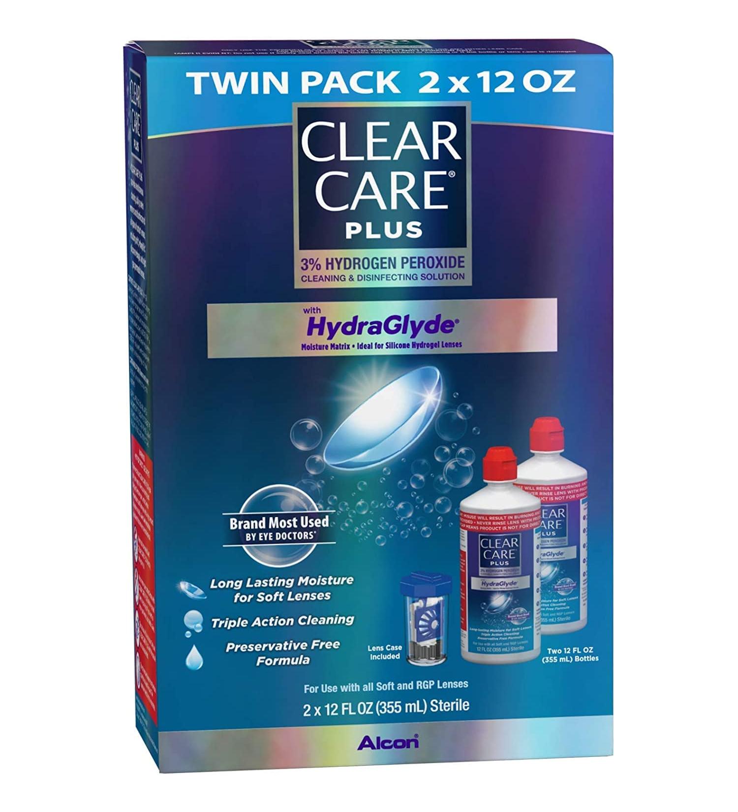 Clear Care 12 oz Twin Value Pack - Pack of 4 - Cleaning & Disinfection Solution - Buy Online on GoSupps.com