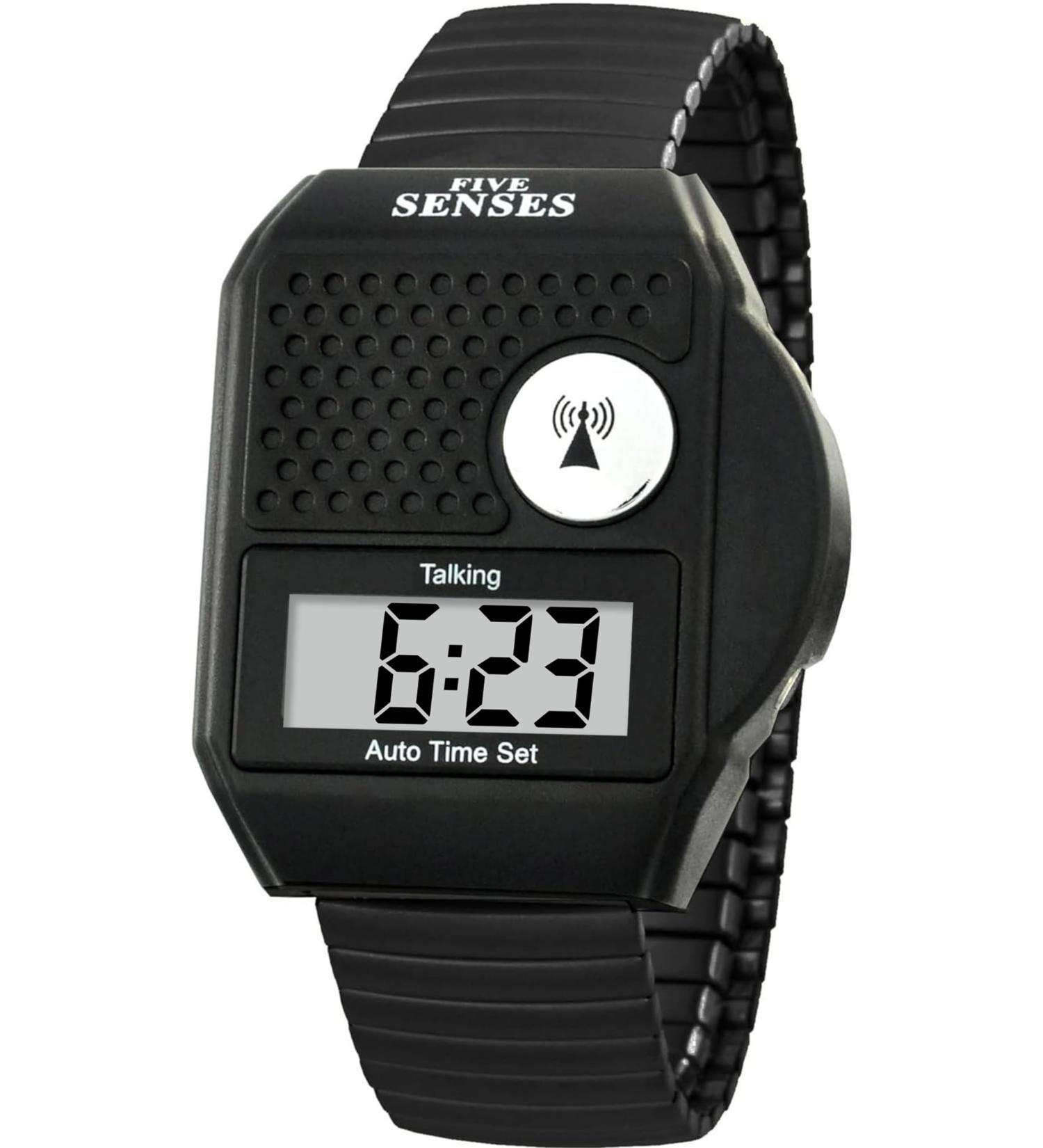 Five Senses English Atomic Talking Watch for Seniors - Easy to Use Ideal for Blind Men & Women - Black | Perfect Gift for Older Adults - Buy Online on GoSupps.com