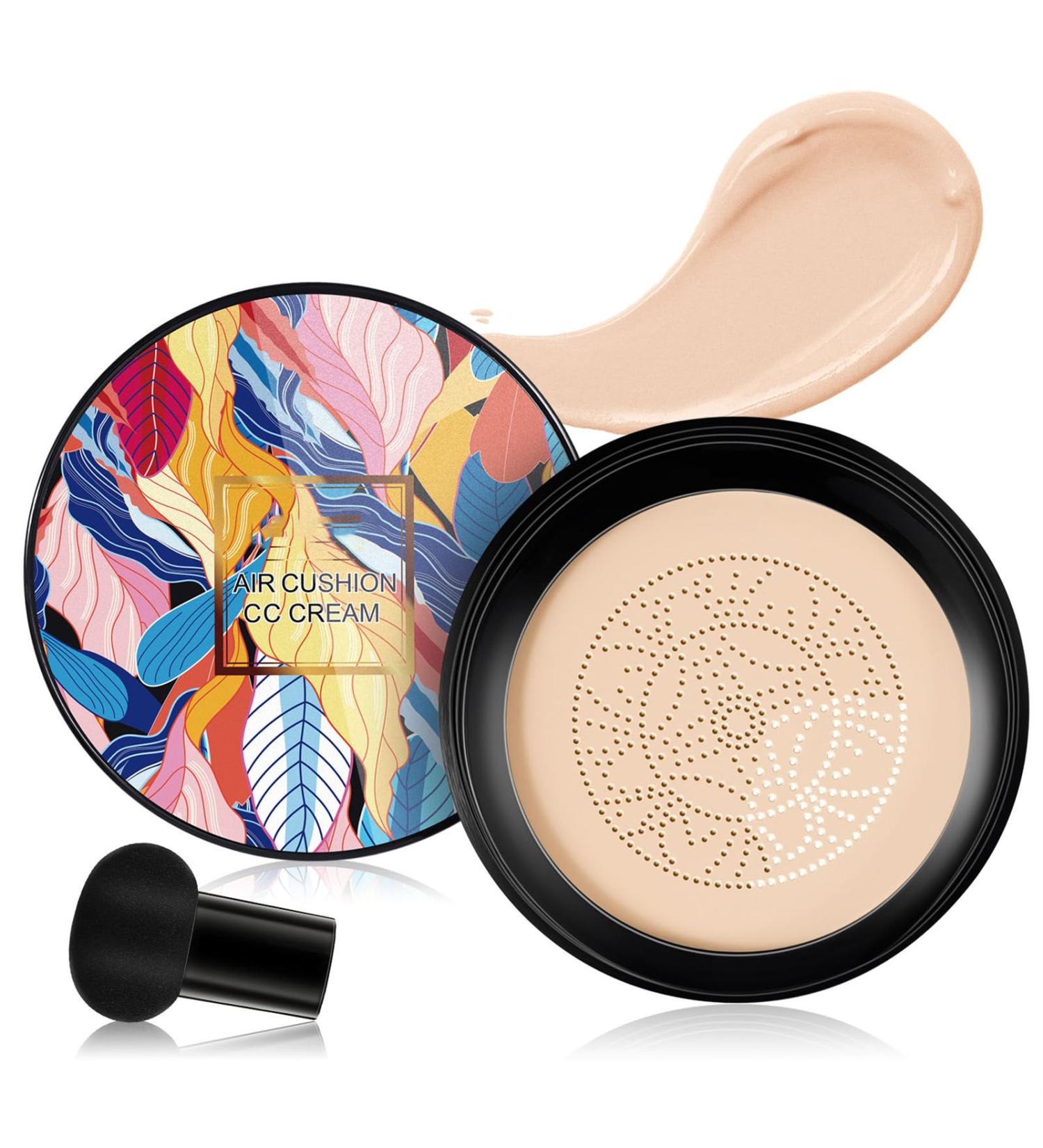 Byandbyair Makeup Indicativet Mushroom Head Air Cushion CC Cream 2024 New Mushroom Head Air Cushion CC Cream Waterproof Oil Control Moisturizing Face Concealer Cream Foundation (Natural 75mm) Natural 50 g (Pack of 2) - Buy Online on GoSupps.com