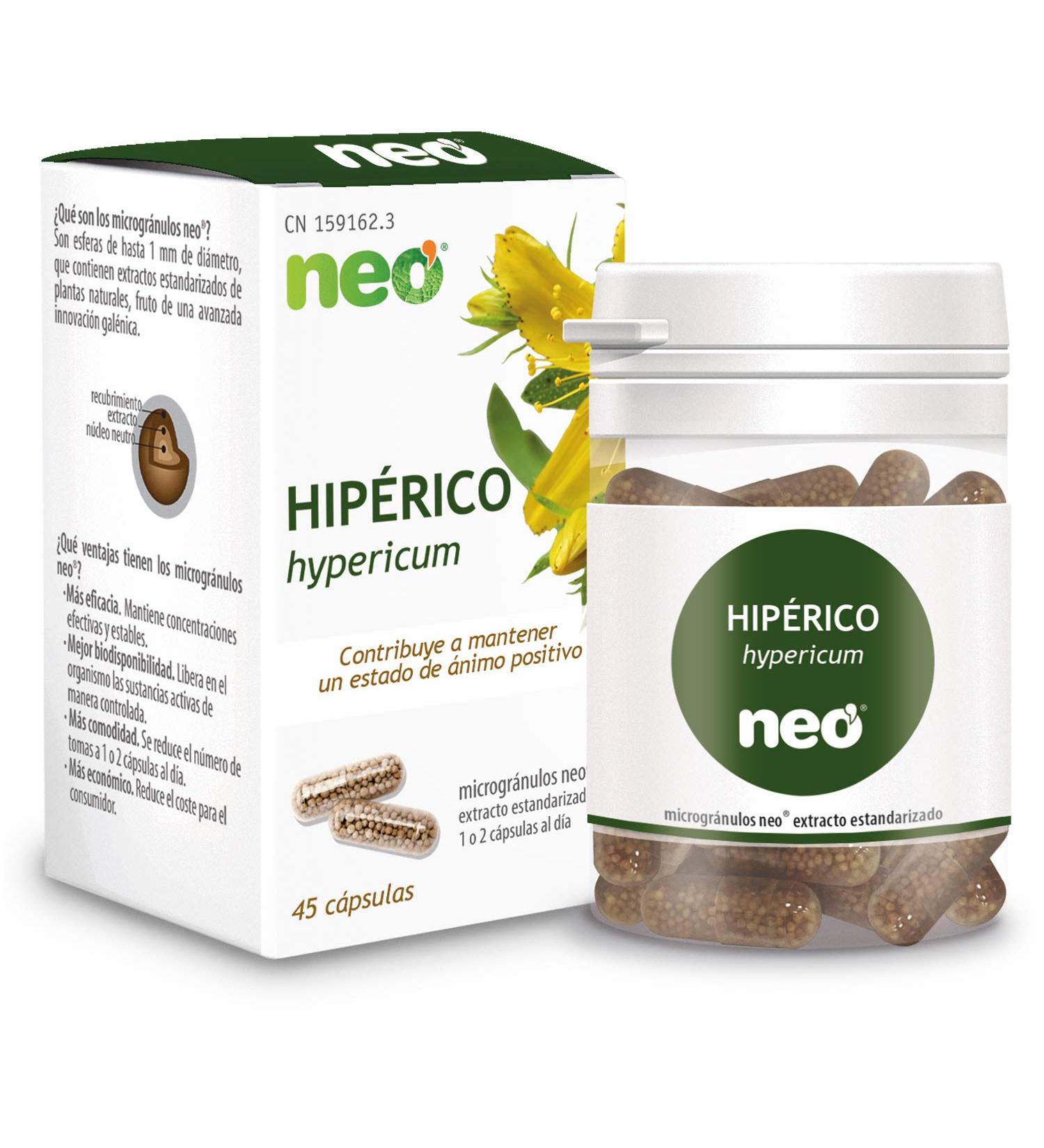 NEO NEO | St. John's Wort Florida Extract | 45 capsules with microgranules | Helps improve mood nervousness and physical and mental fatigue