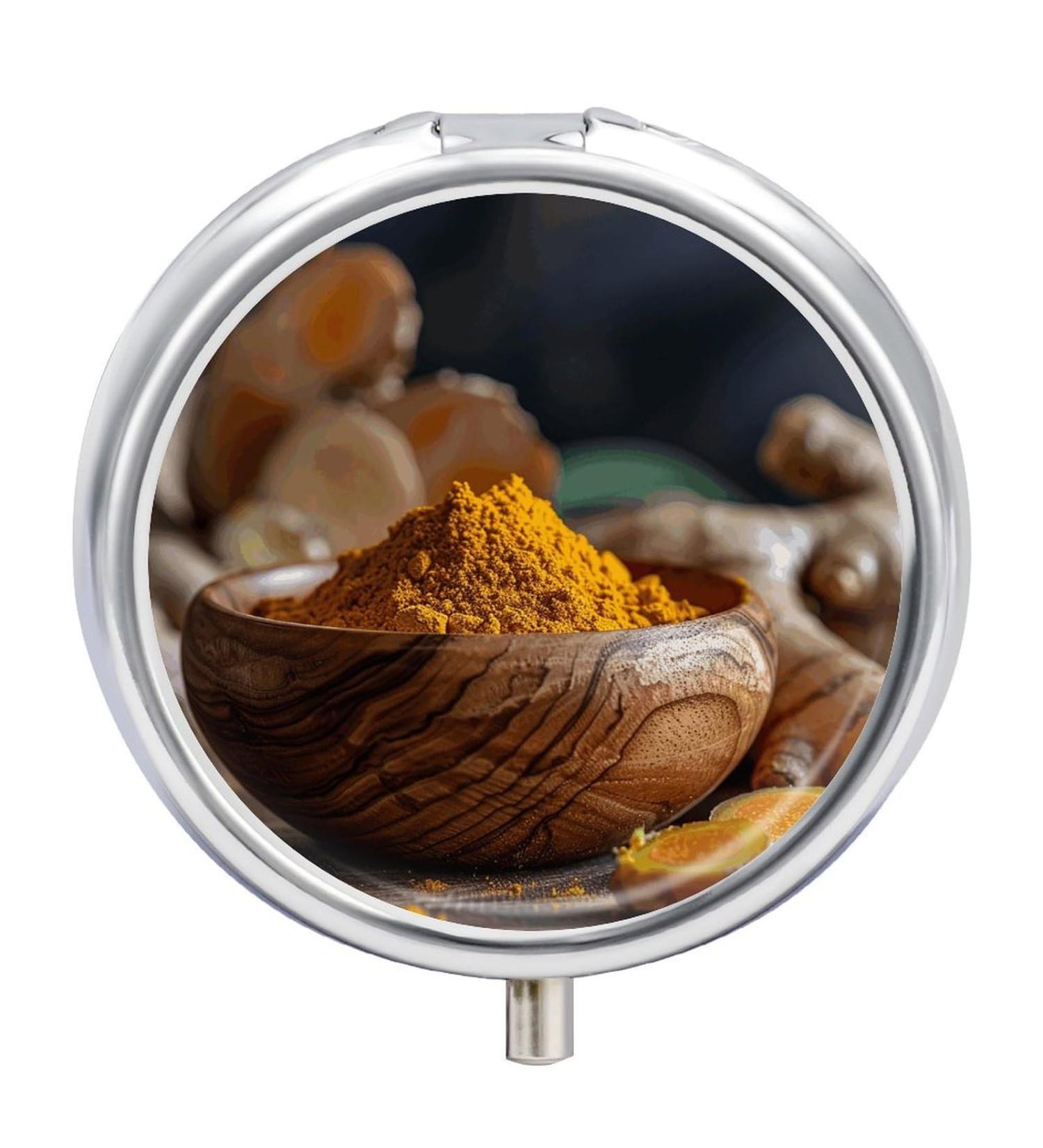 Travel Pill Box Case - 3 Compartment Wooden Bowl Design - Portable Medicine Organizer for Purse & Pocket - Buy Online on GoSupps.com