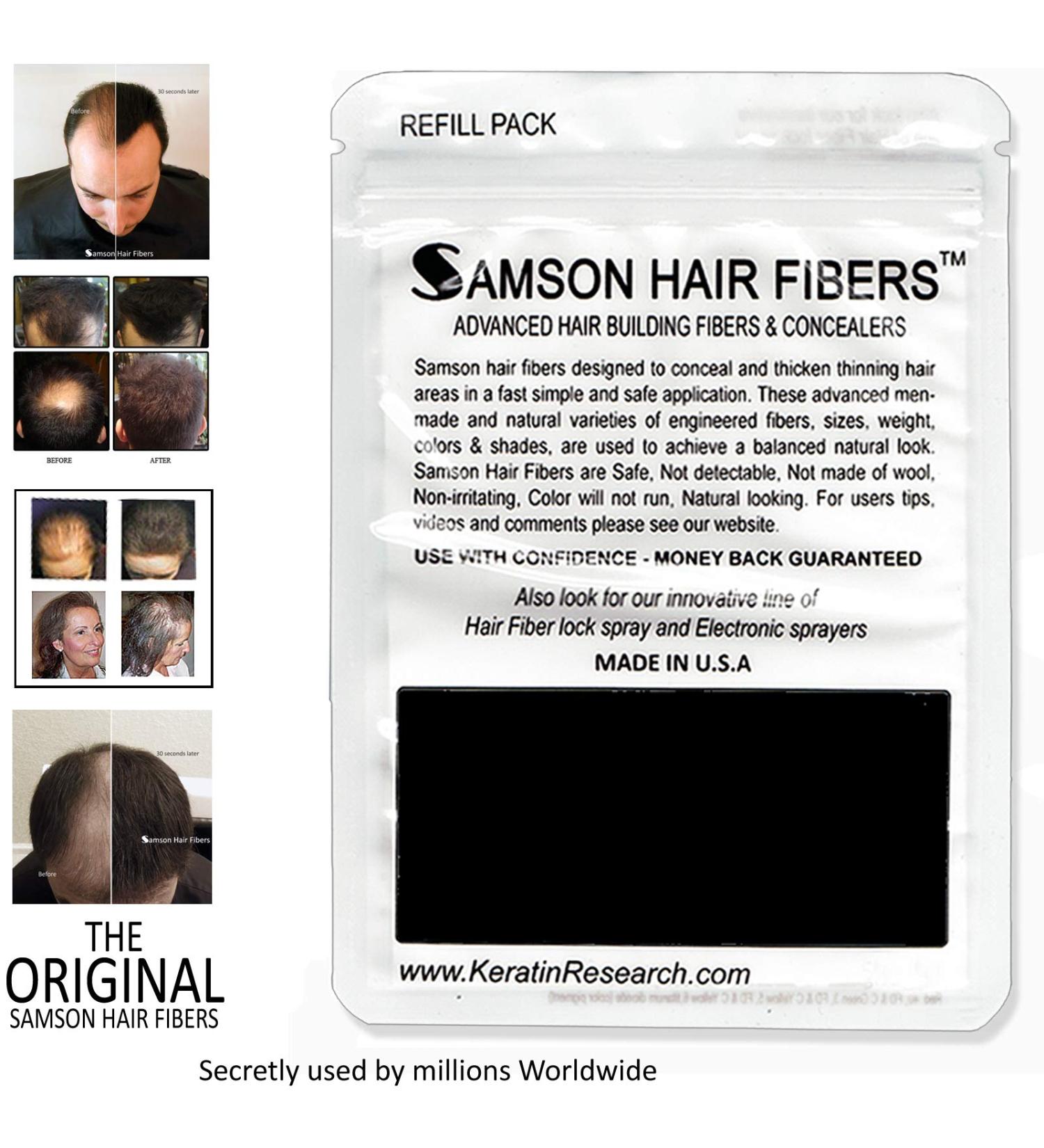 Refill kit Hair Fiber By Samson XLarge 50 Grams Hide Hair Loss and Hair Transplant Natural Looking Results Made in USA Hair Loss Concealer (Dark Blonde) - Buy Online on GoSupps.com