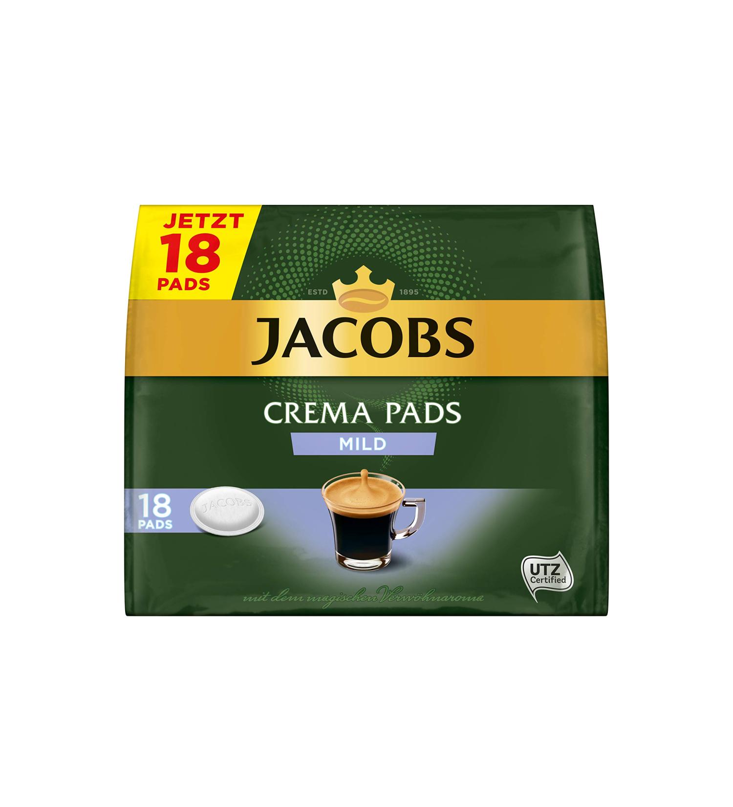 Jacobs Pads Crema Mild - 90 Senseo Compatible Coffee Pads Utz-Certified 5-Pack (18 Drinks Each) - Buy Online on GoSupps.com