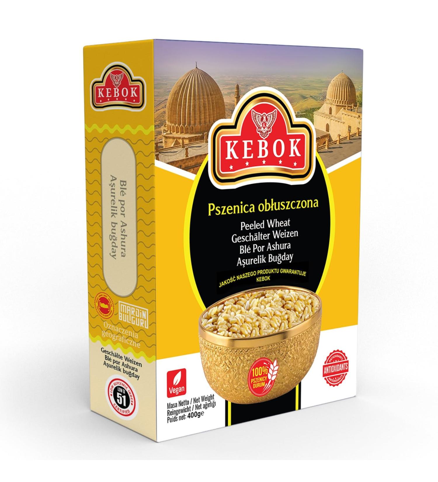  K KEBOK Kebok Peeled Wheat 400g Vegan 100% Wheat - Buy Online on GoSupps.com