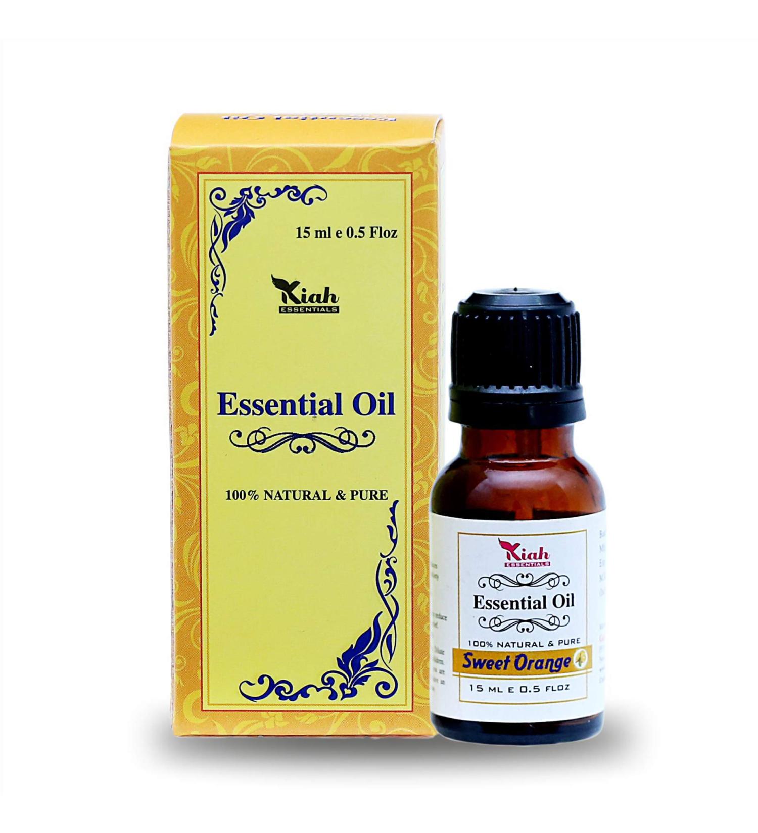 Buy Ganga Ayurveda Kiah Essentials Sweet Orange Essential Oil - 15ml | Pure Natural Therapeutic Quality for Skin Hair Body & Wellness - Buy Online on GoSupps.com