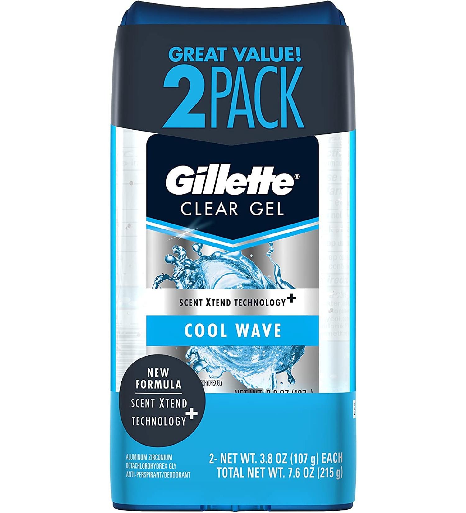 Gillette Endurance Antiperspirant / Deodorant Cool Wave Clear Gel 3.8 Ounce (Pack of 2) Packaging may Vary Cool Wave 3.8 Ounce (Pack of 2) - Buy Online on GoSupps.com