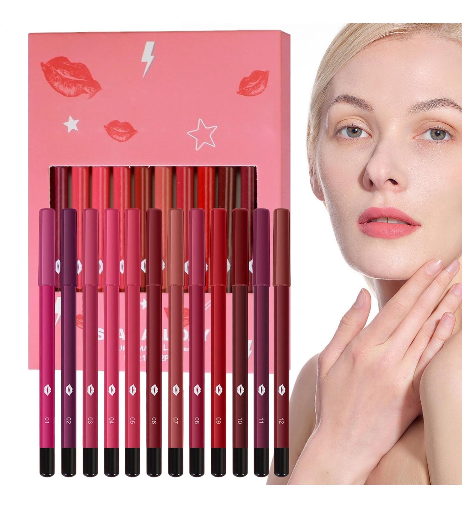  G n rique Lip Pencil Set - 12 Long-Lasting Smudge-Proof Colors - Long-Lasting Lip Liner for Women Girls Teens Wives Friends Family Sisters Birthdays Christmas Parties - Buy Online on GoSupps.com