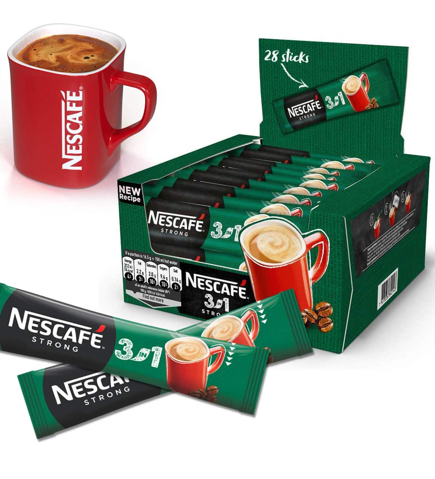 NESCAFE 3in1 STRONG 112 SACHETS (14 g/sachet) WHOLESALE EU MADE LONG DATE FRESH STOCK INSTANT COFFEE - Buy Online on GoSupps.com