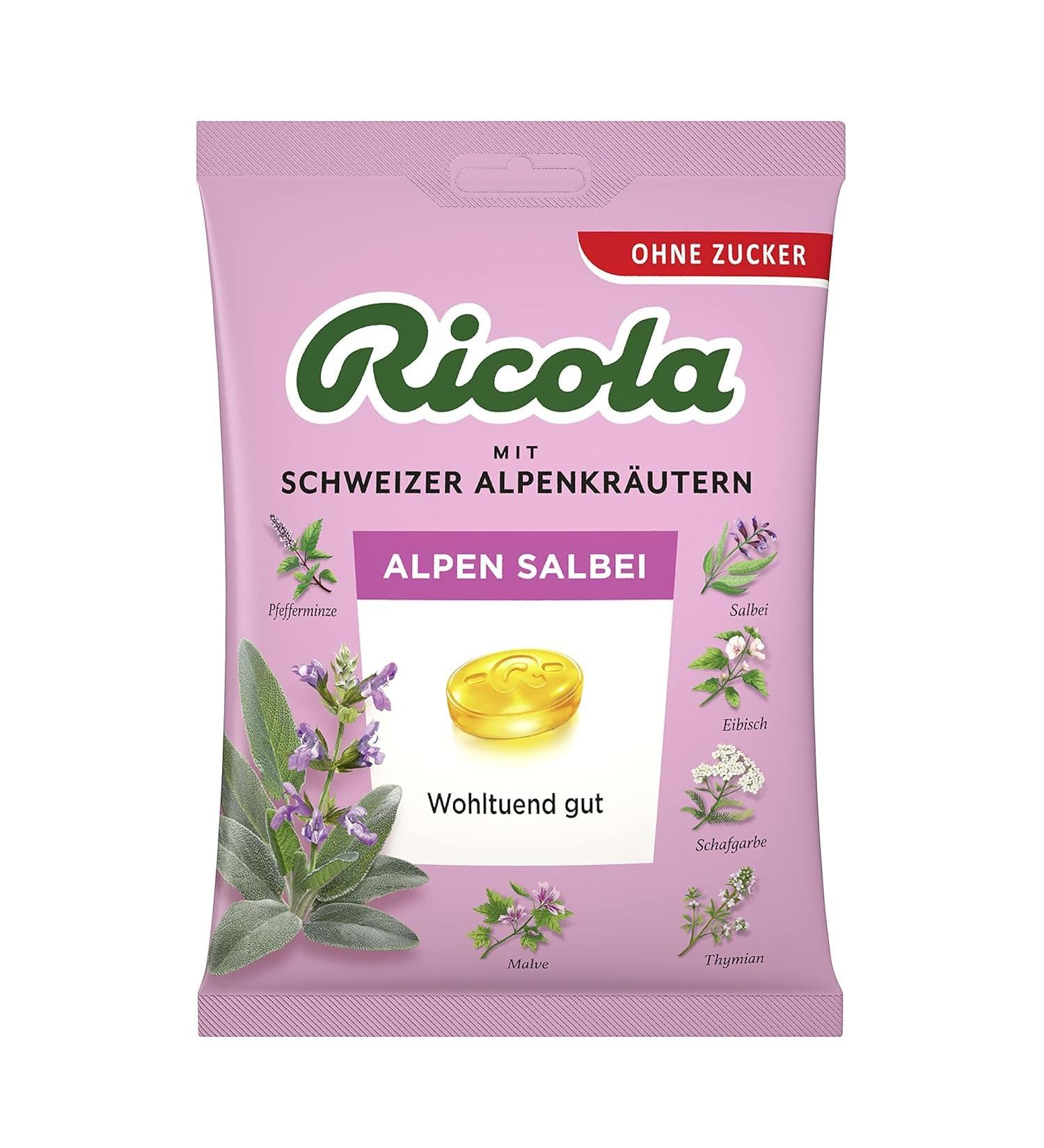 Buy Ricola Alps Sage Candies - 75g Original Swiss Herbal Treats with 13 Alpine Herbs & Sugar-Free | International Shipping Available - Buy Online on GoSupps.com