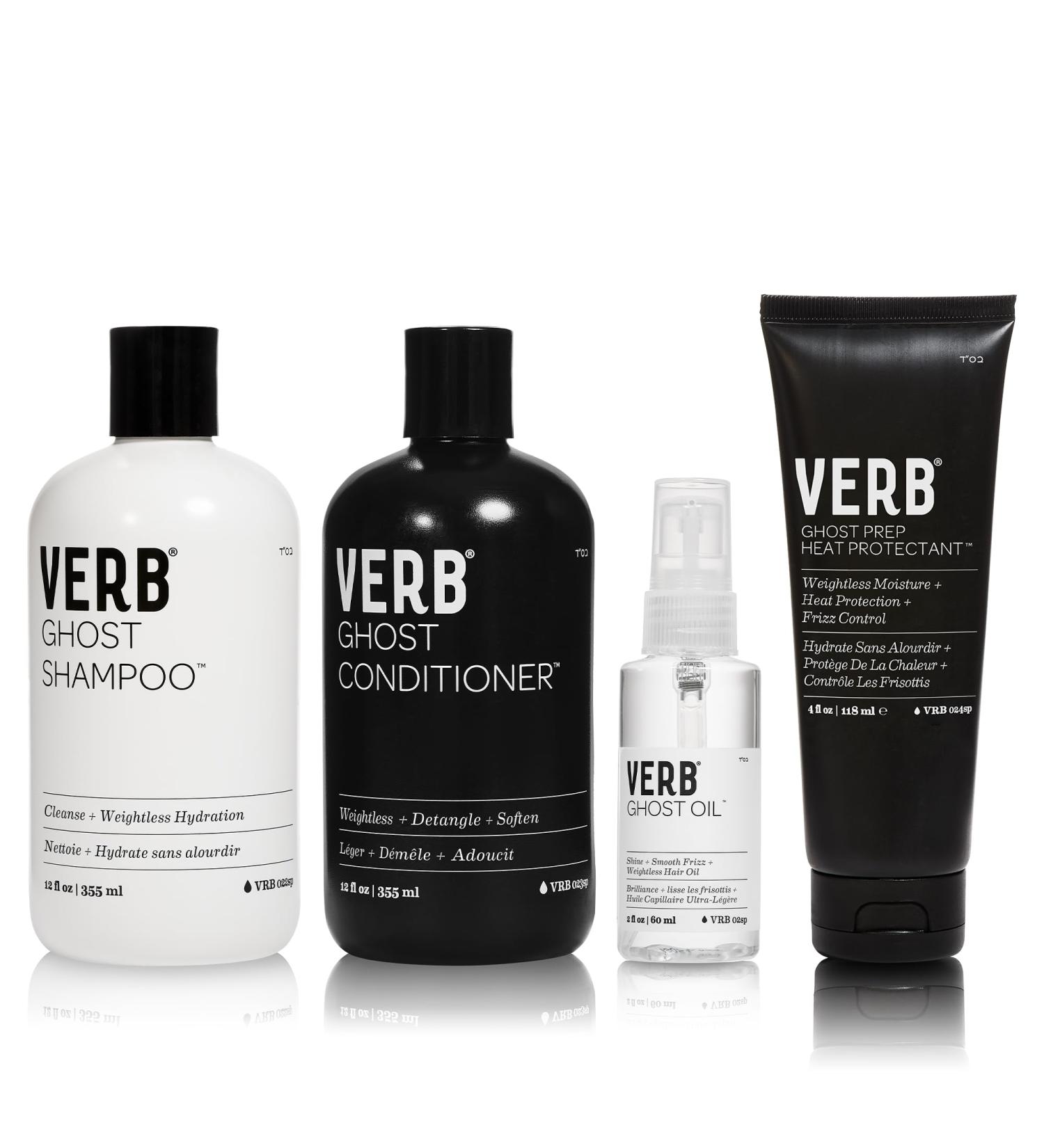 Verb Ghost Oil Vegan Weightless Hair Oil Lightweight Hair Oil Revitalizing Hair Treatment Oil Nourishes and Promotes Shiny Hair Paraben Free Grapefruit oatmeal 12 fl oz (2) 4 oz (1) 2 oz (1) (pack of 4) - Buy Online on GoSupps.com