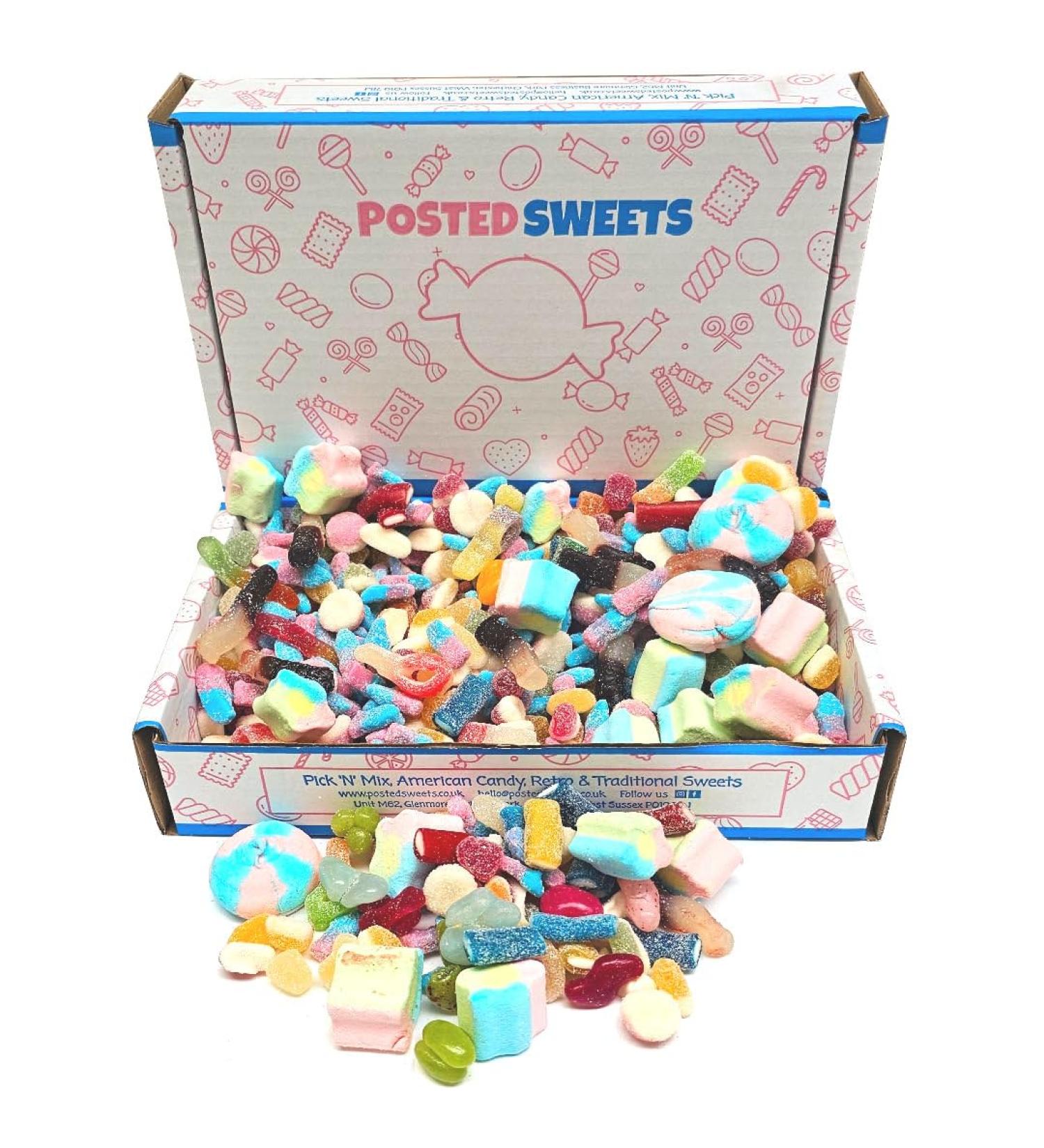 1KG Pick & Mix Sweet Box Gift Hamper | Posted Sweets | Perfect For Birthdays for Men Women or Kids. Fizzy & Gummy Candy Fruity - Buy Online on GoSupps.com