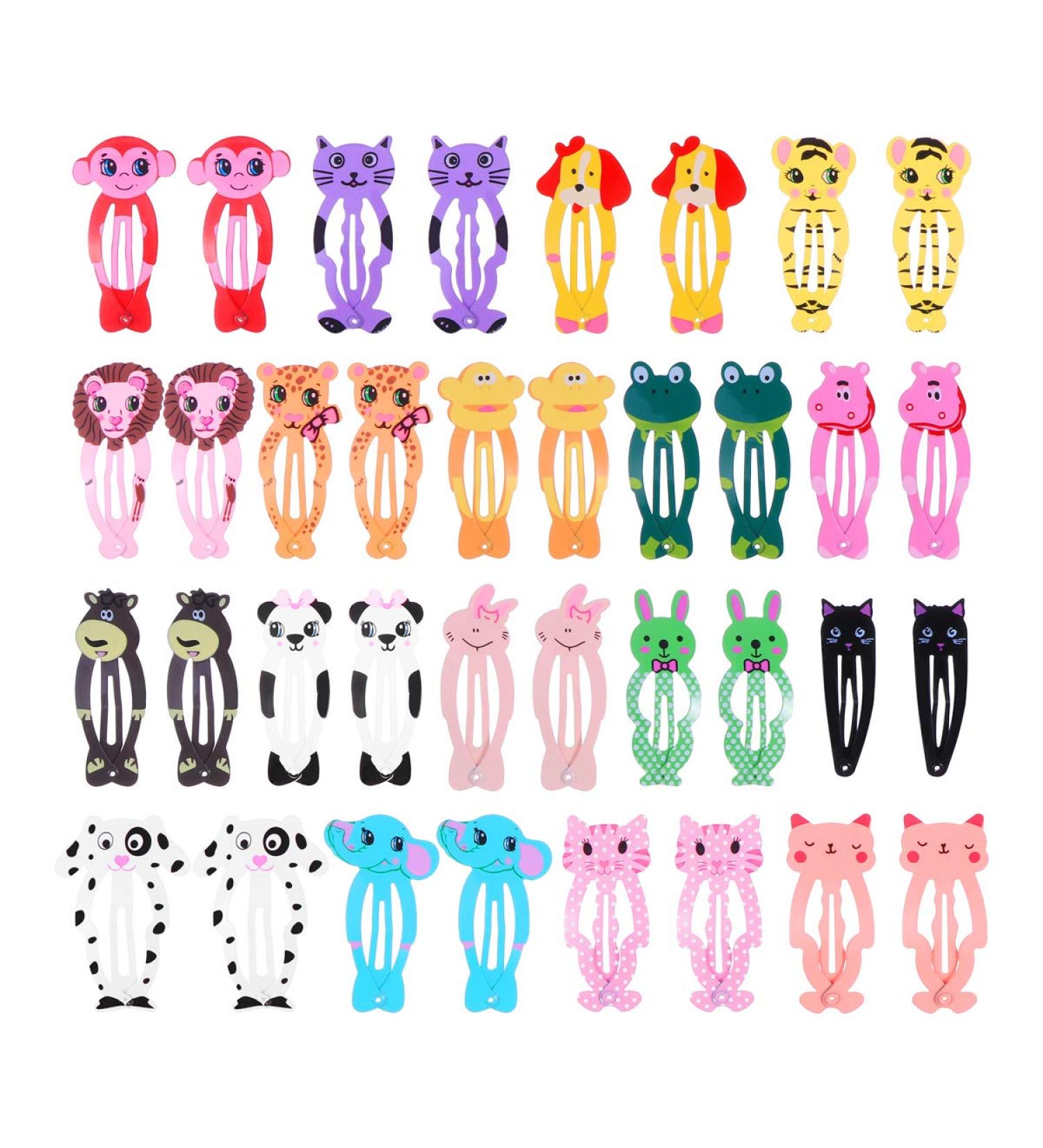 Frcolor Animal Snap Hair Clips | Cute Cartoon Hairpins for Babies Kids & Girls | 34 Pieces International Shipping - Buy Online on GoSupps.com